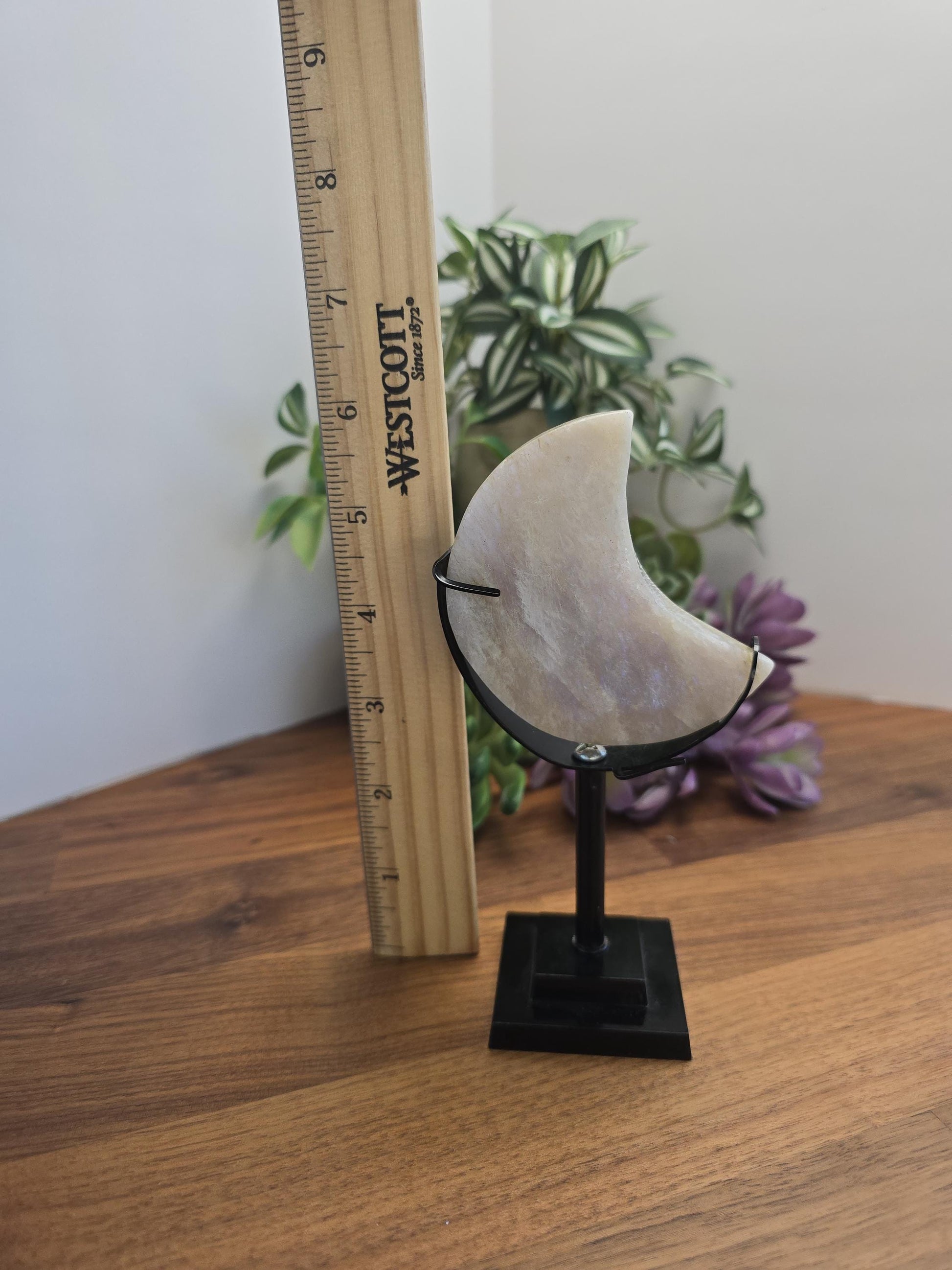 Crystal Moon Stand: Bendable Metal in Silver or Gold