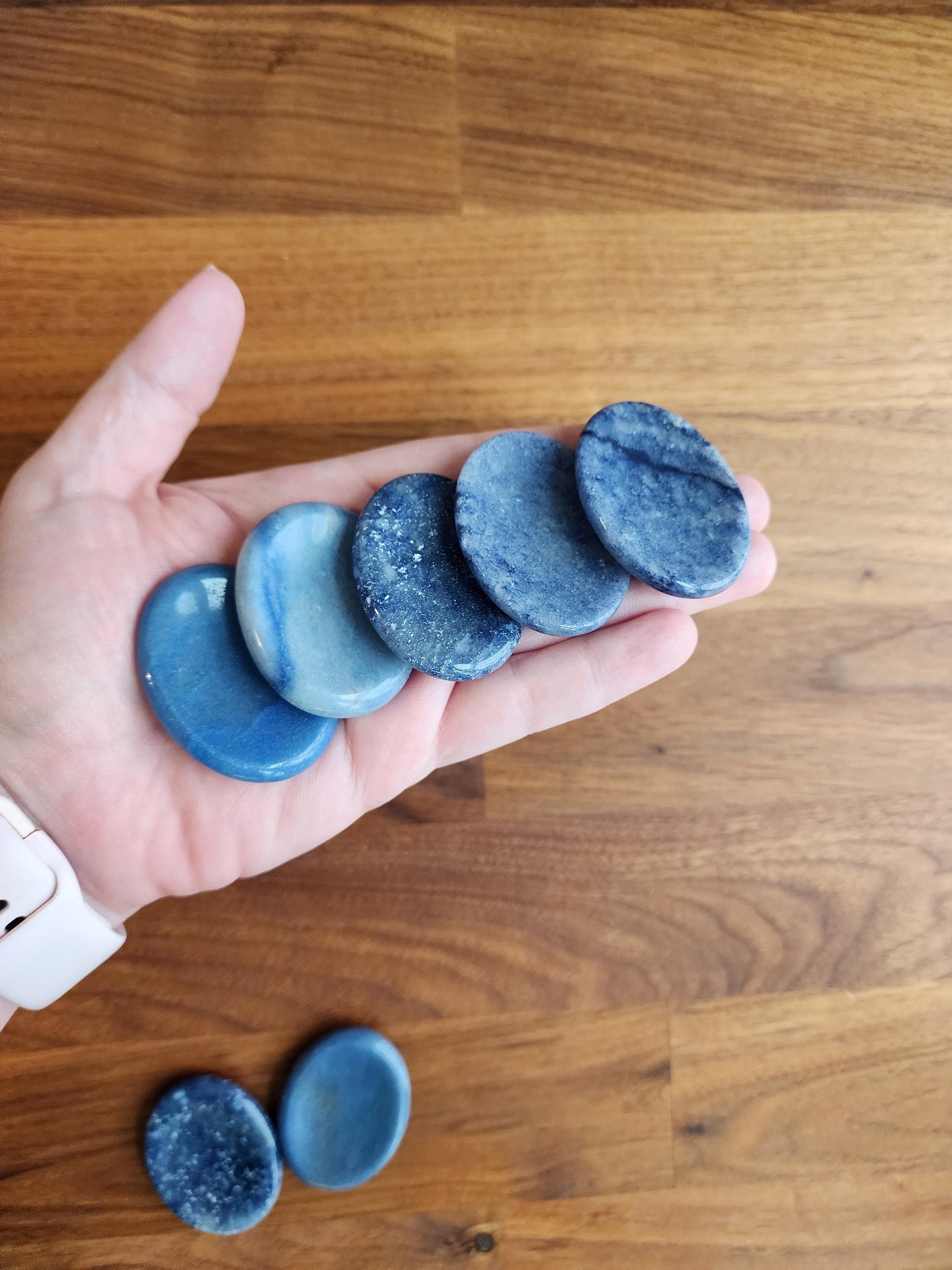 Blue Aventurine Worry Stone: ADHD Fidget, Calming Crystal