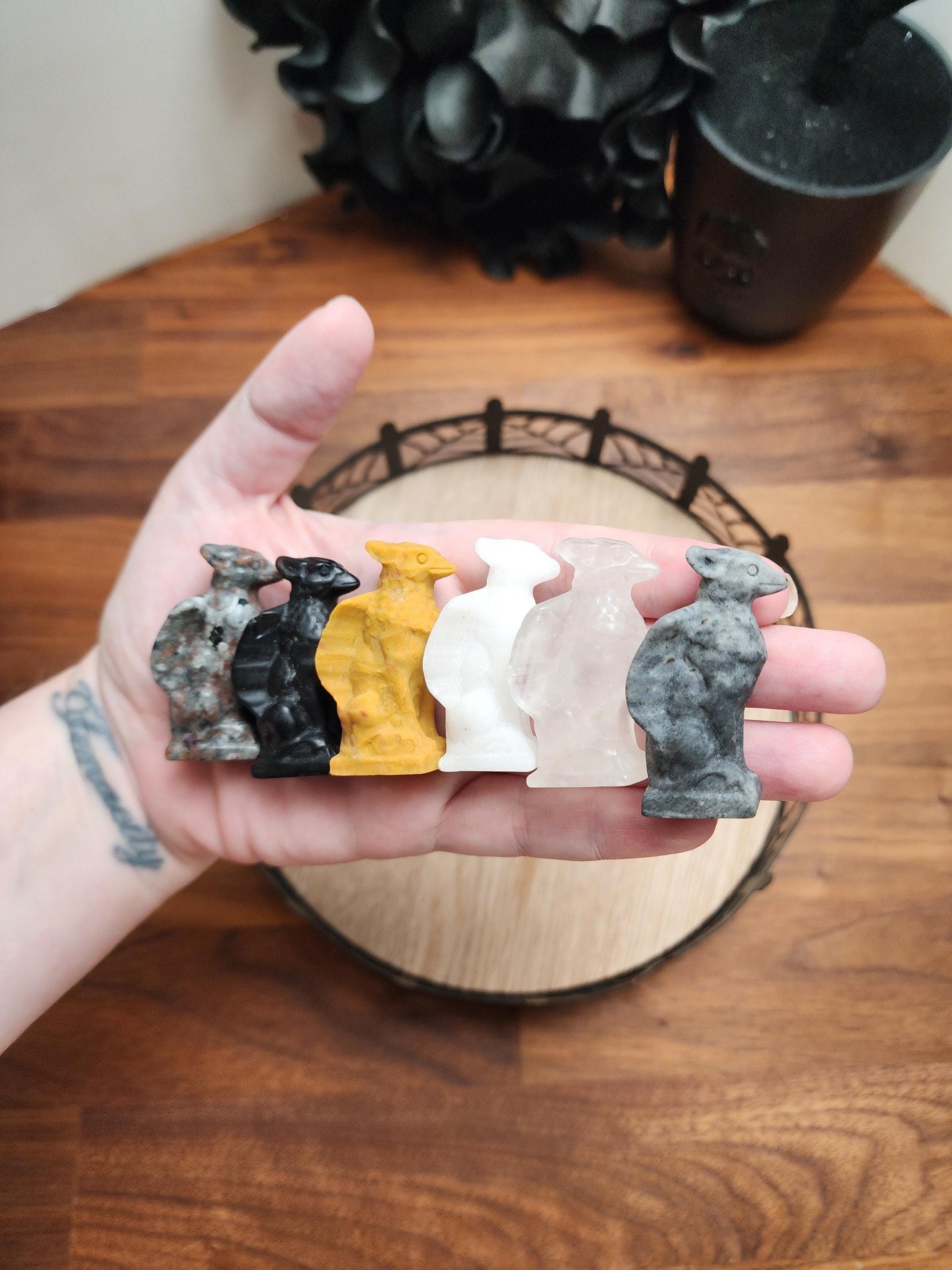 Mini Crystal Griffin | Sodalite, Clear, Larvakite, Aventurine, Obsidian, Goldstone, Purple Fluorite Gargoyles | Griffon Gryphon
