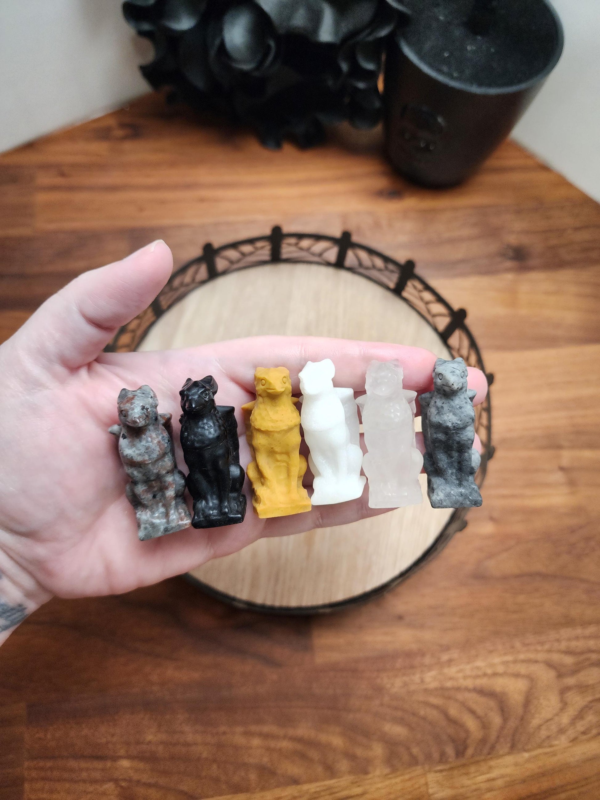 Mini Crystal Griffin | Sodalite, Clear, Larvakite, Aventurine, Obsidian, Goldstone, Purple Fluorite Gargoyles | Griffon Gryphon