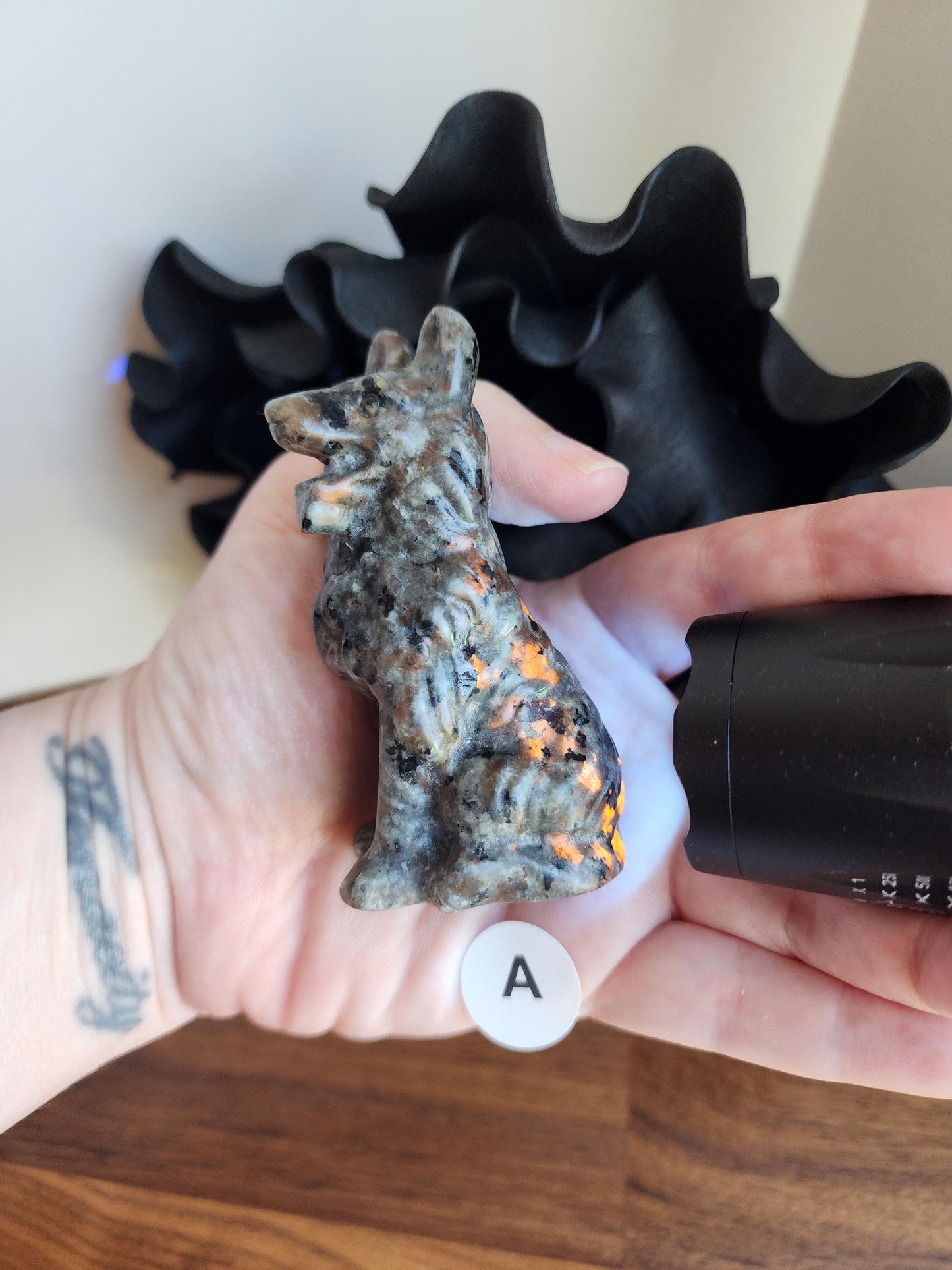 Majestic Black Onyx Wolf Crystal Carving | 61 MM X 40 MM | Black | Only 1 Available A