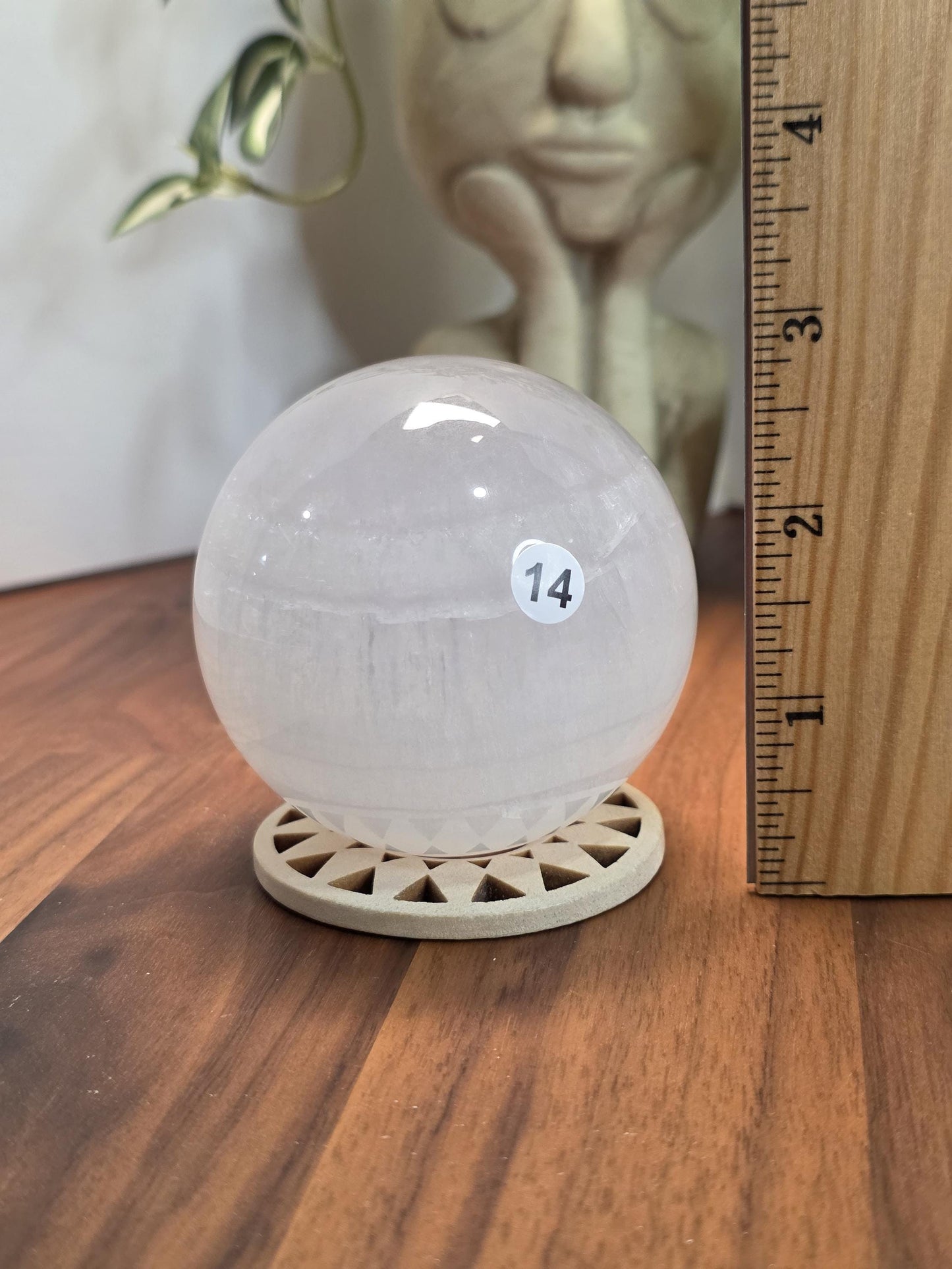 Fluorite Crystal Sphere: Clear with Rainbow Flashes, 70mm