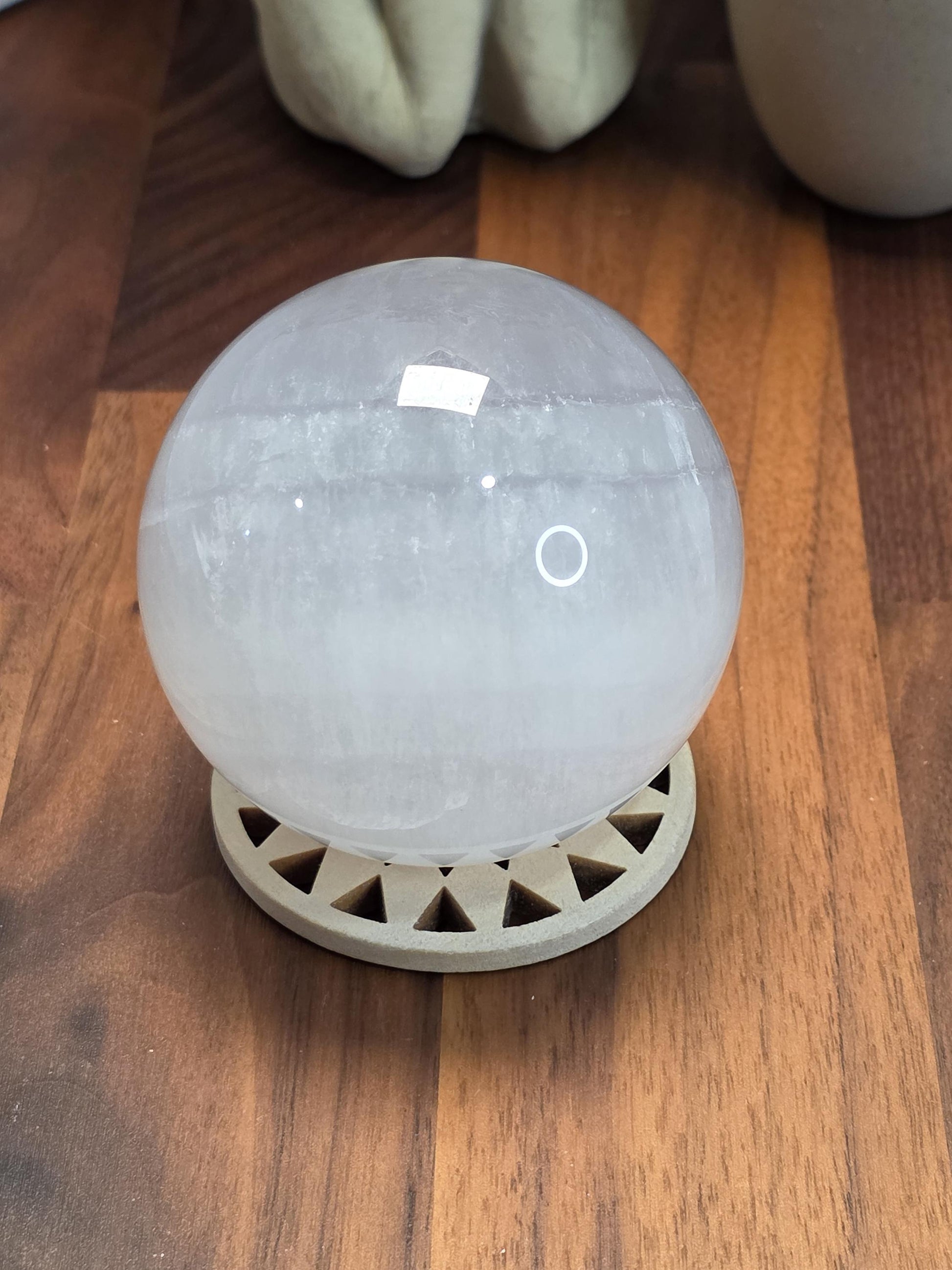 Fluorite Crystal Sphere: Clear with Rainbow Flashes, 70mm