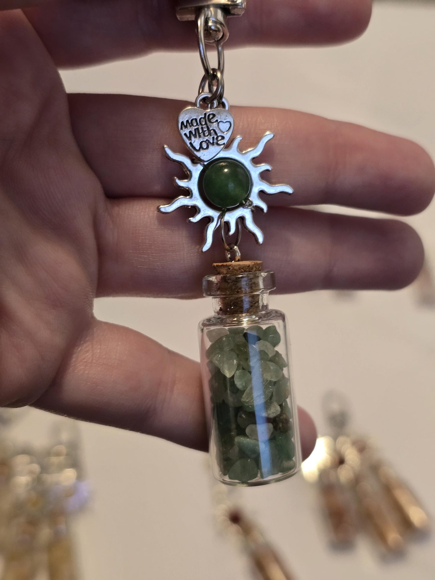 Crystal Chips Charm | Keychain or Bag Clips for Purse or Bookbag in Chakra colors | Stocking Stuffers | Small Unique Gifts for Teens & Women