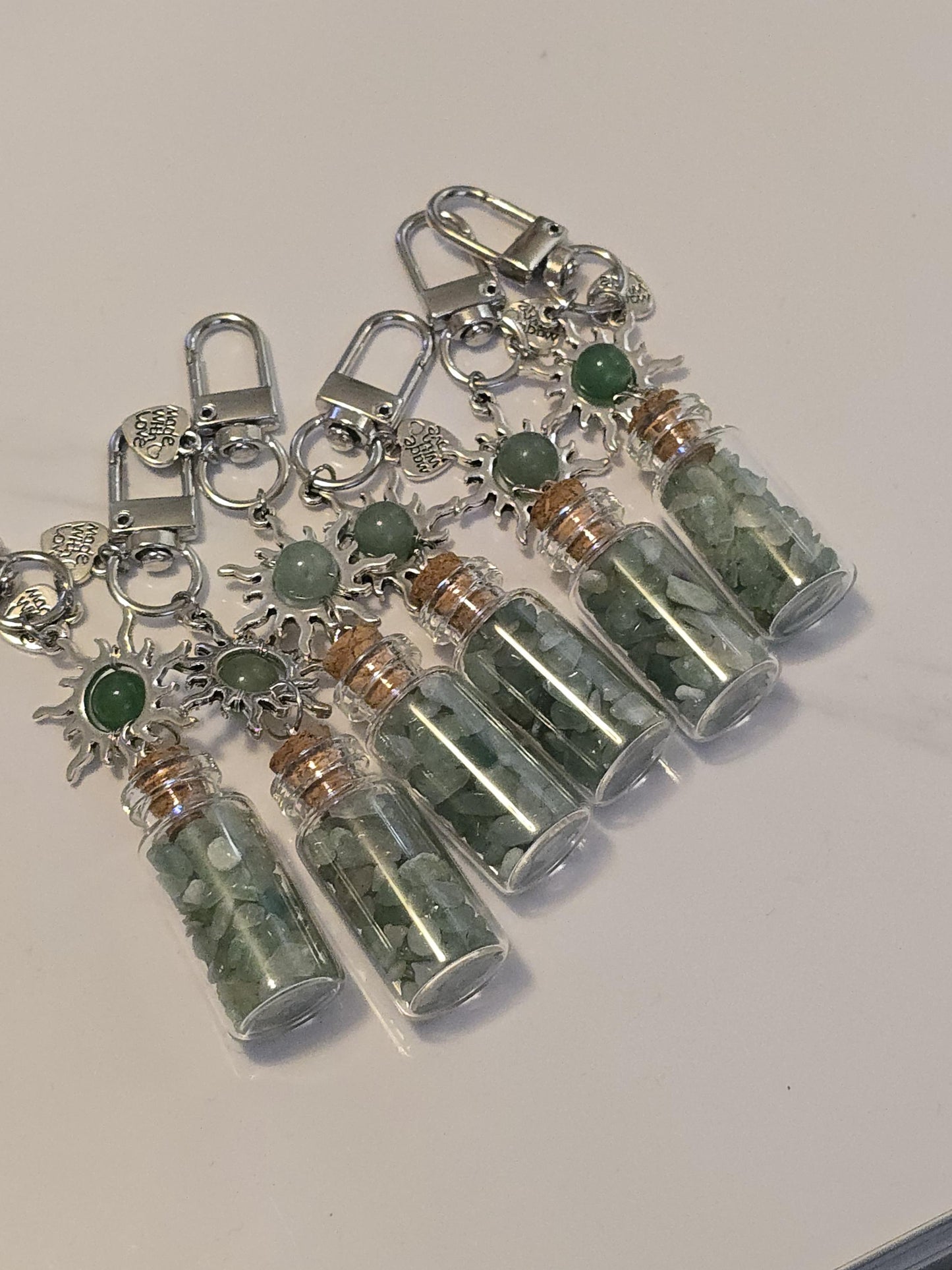 Crystal Chips Charm | Keychain or Bag Clips for Purse or Bookbag in Chakra colors | Stocking Stuffers | Small Unique Gifts for Teens & Women