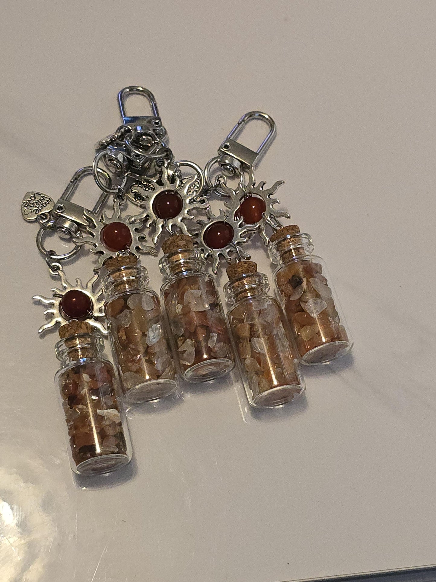 Crystal Chips Charm | Keychain or Bag Clips for Purse or Bookbag in Chakra colors | Stocking Stuffers | Small Unique Gifts for Teens & Women