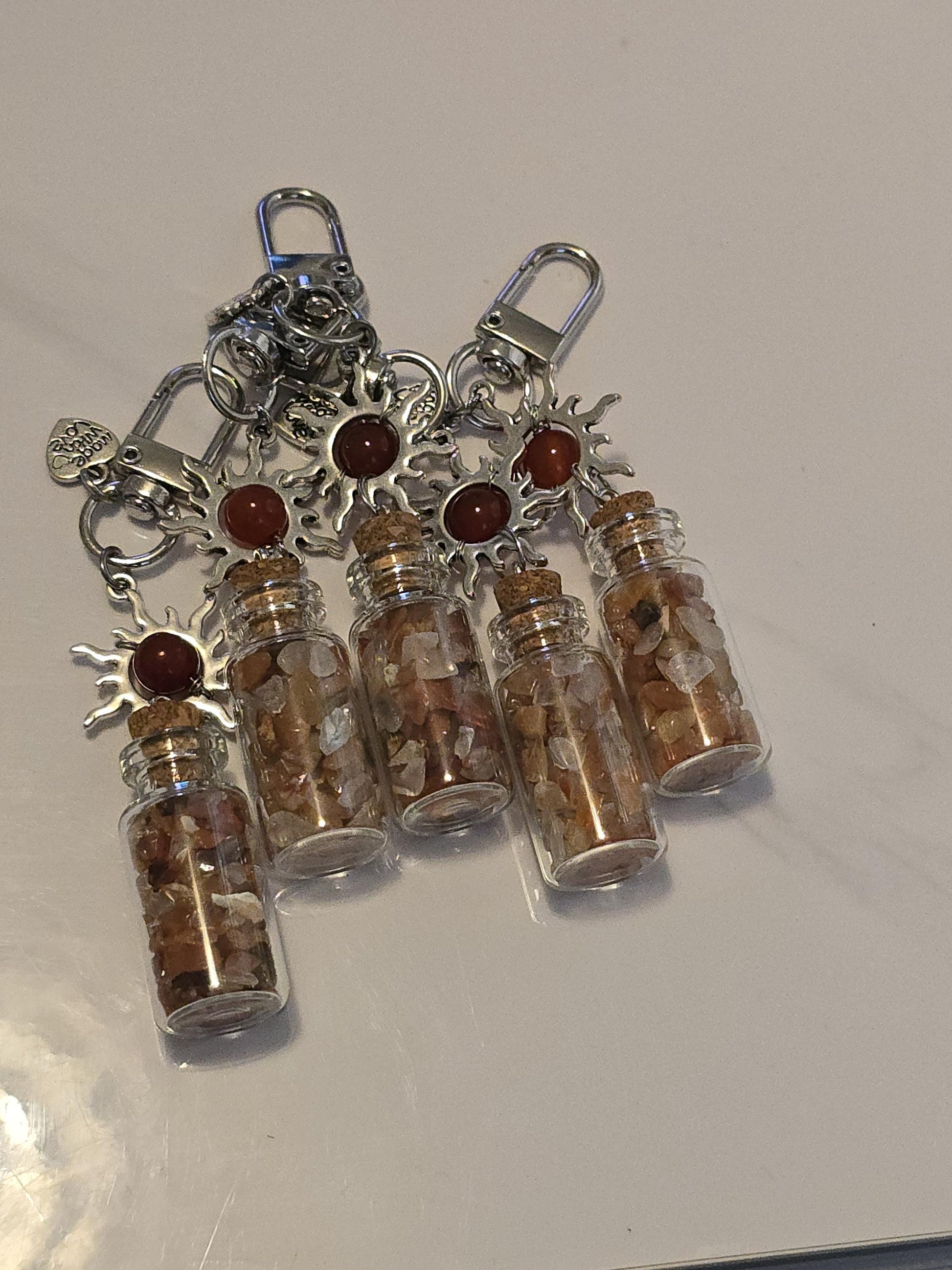 Crystal Chips Charm | Keychain or Bag Clips for Purse or Bookbag in Chakra colors | Stocking Stuffers | Small Unique Gifts for Teens & Women