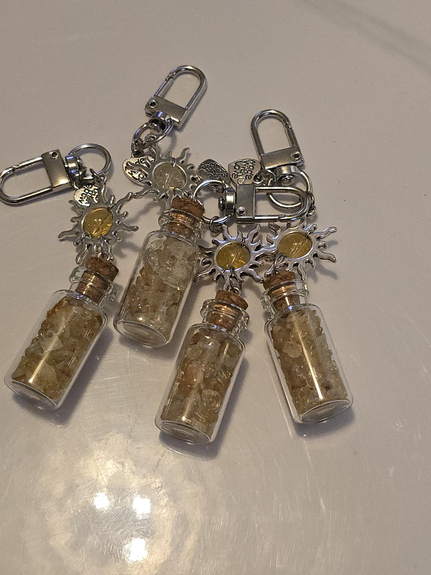 Crystal Chips Charm | Keychain or Bag Clips for Purse or Bookbag in Chakra colors | Stocking Stuffers | Small Unique Gifts for Teens & Women