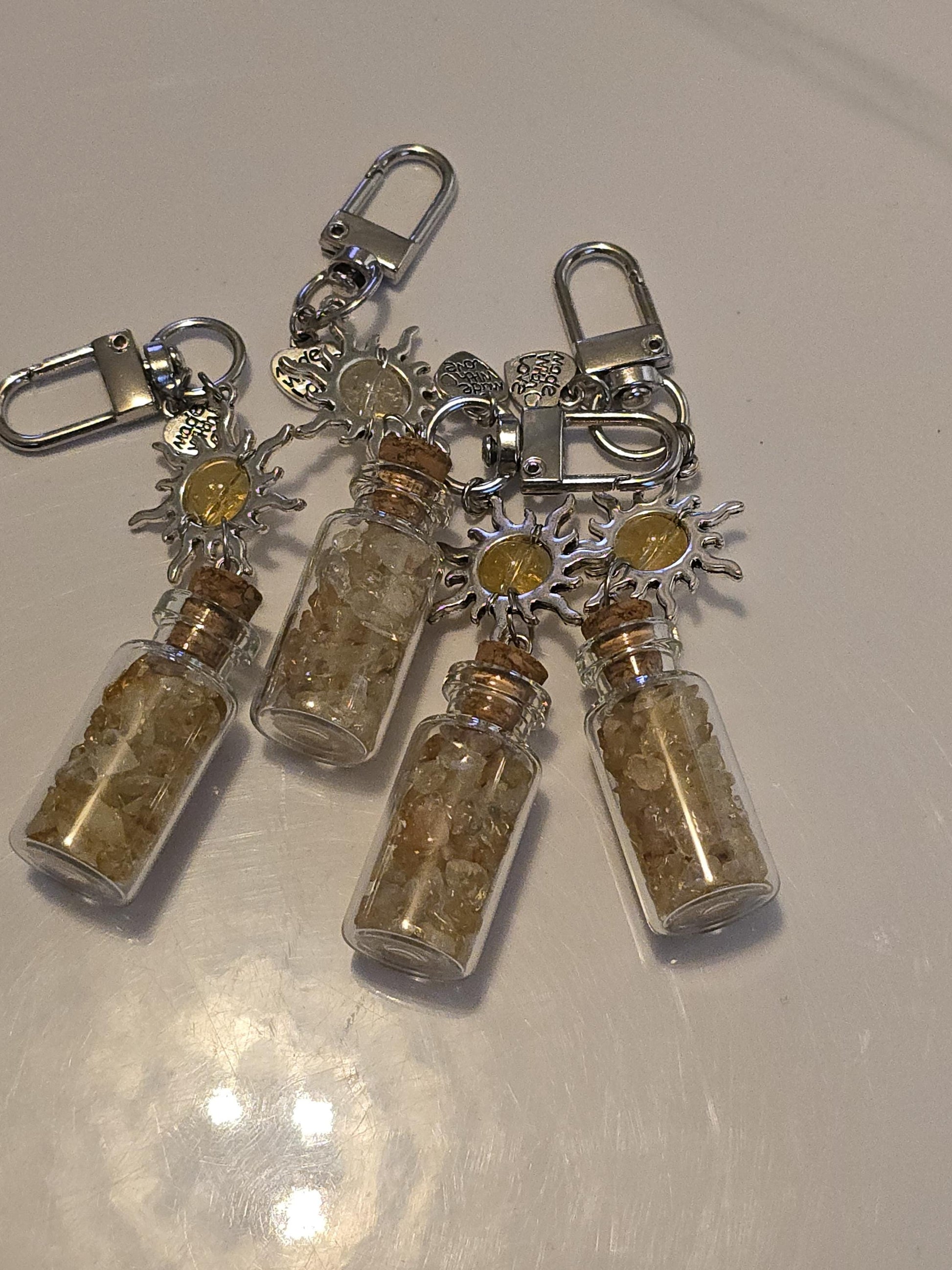 Crystal Chips Charm | Keychain or Bag Clips for Purse or Bookbag in Chakra colors | Stocking Stuffers | Small Unique Gifts for Teens & Women