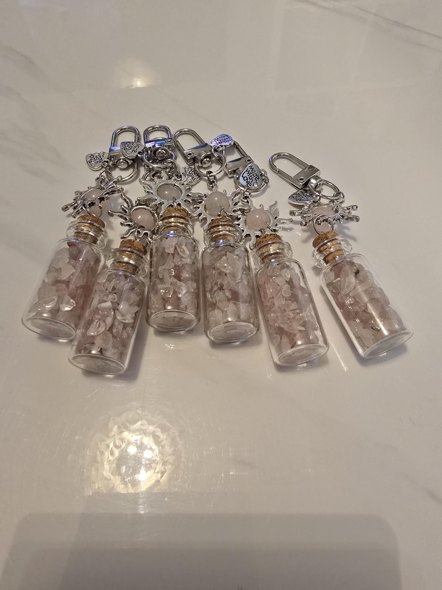 Crystal Chips Charm | Keychain or Bag Clips for Purse or Bookbag in Chakra colors | Stocking Stuffers | Small Unique Gifts for Teens & Women