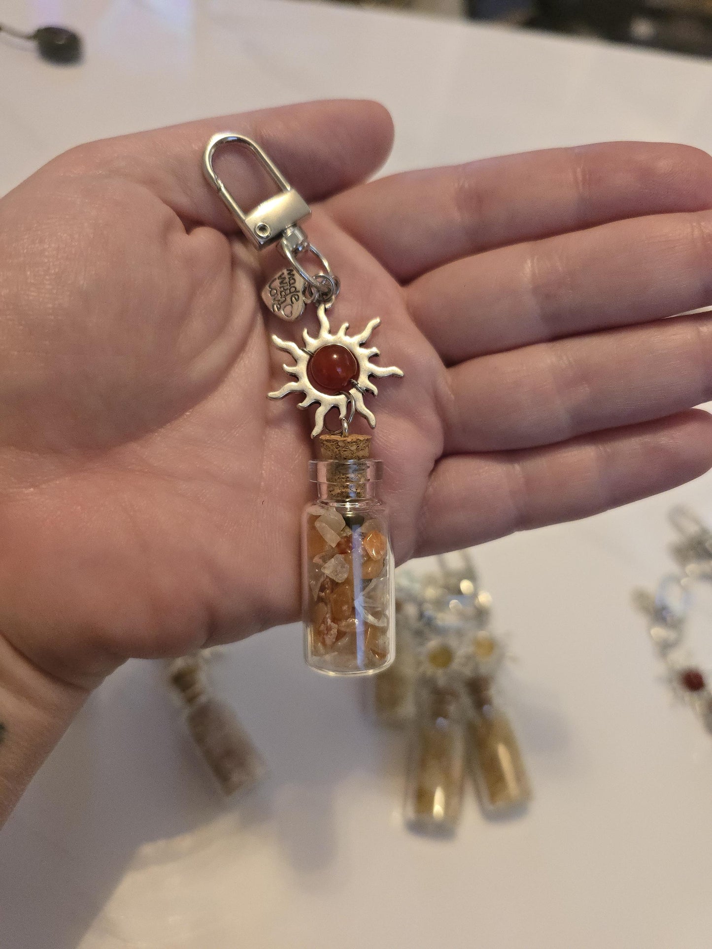 Crystal Chips Charm | Keychain or Bag Clips for Purse or Bookbag in Chakra colors | Stocking Stuffers | Small Unique Gifts for Teens & Women