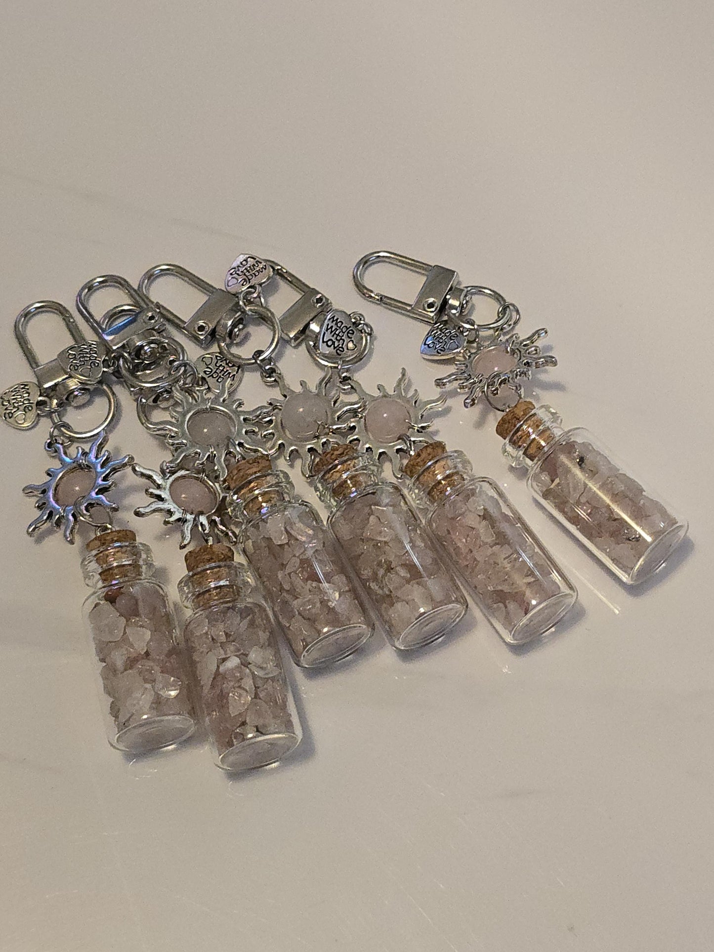 Crystal Chips Charm | Keychain or Bag Clips for Purse or Bookbag in Chakra colors | Stocking Stuffers | Small Unique Gifts for Teens & Women