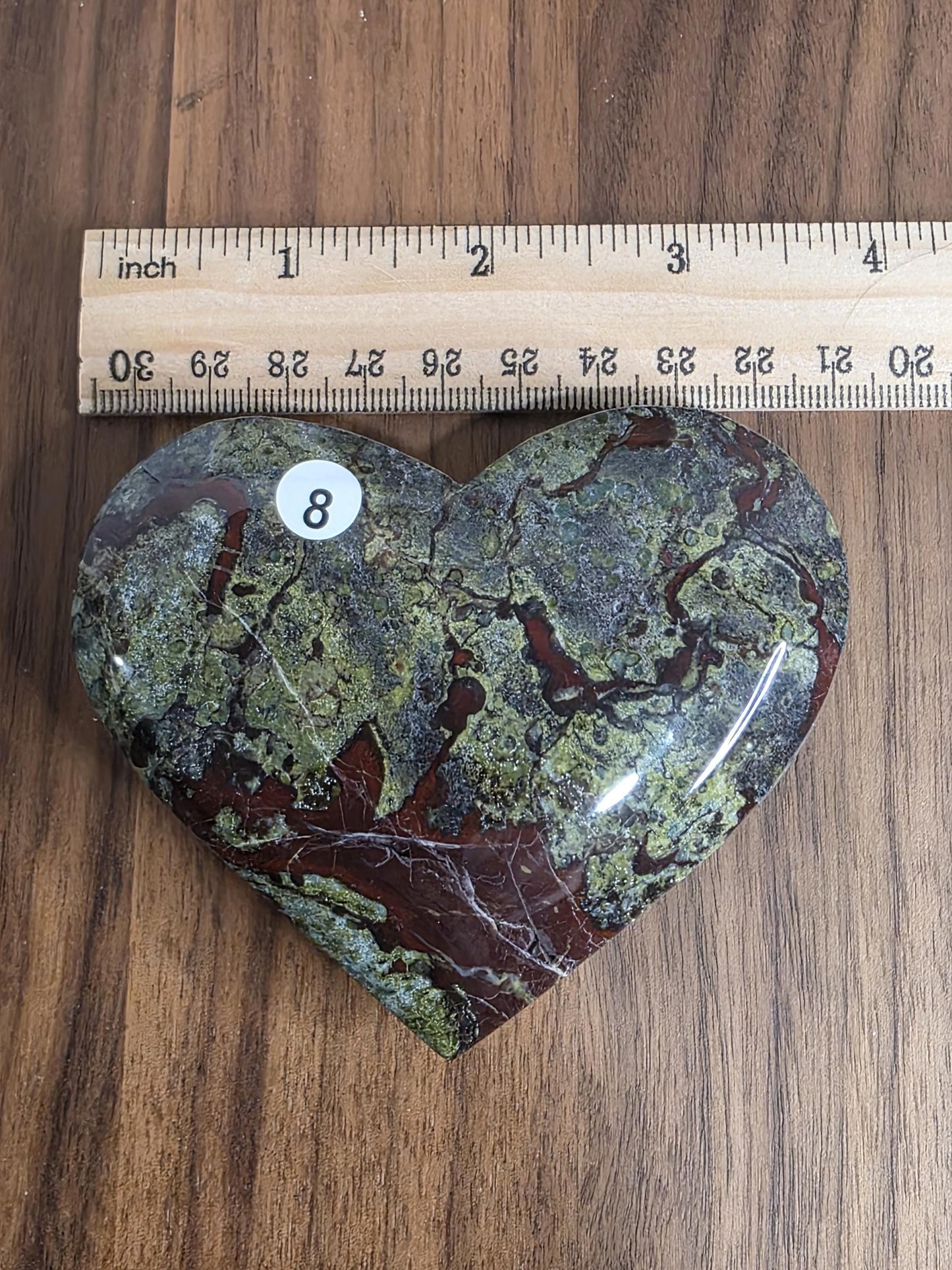 Dragon's Blood Bloodstone Heart Carving | Red & Green natural crystal