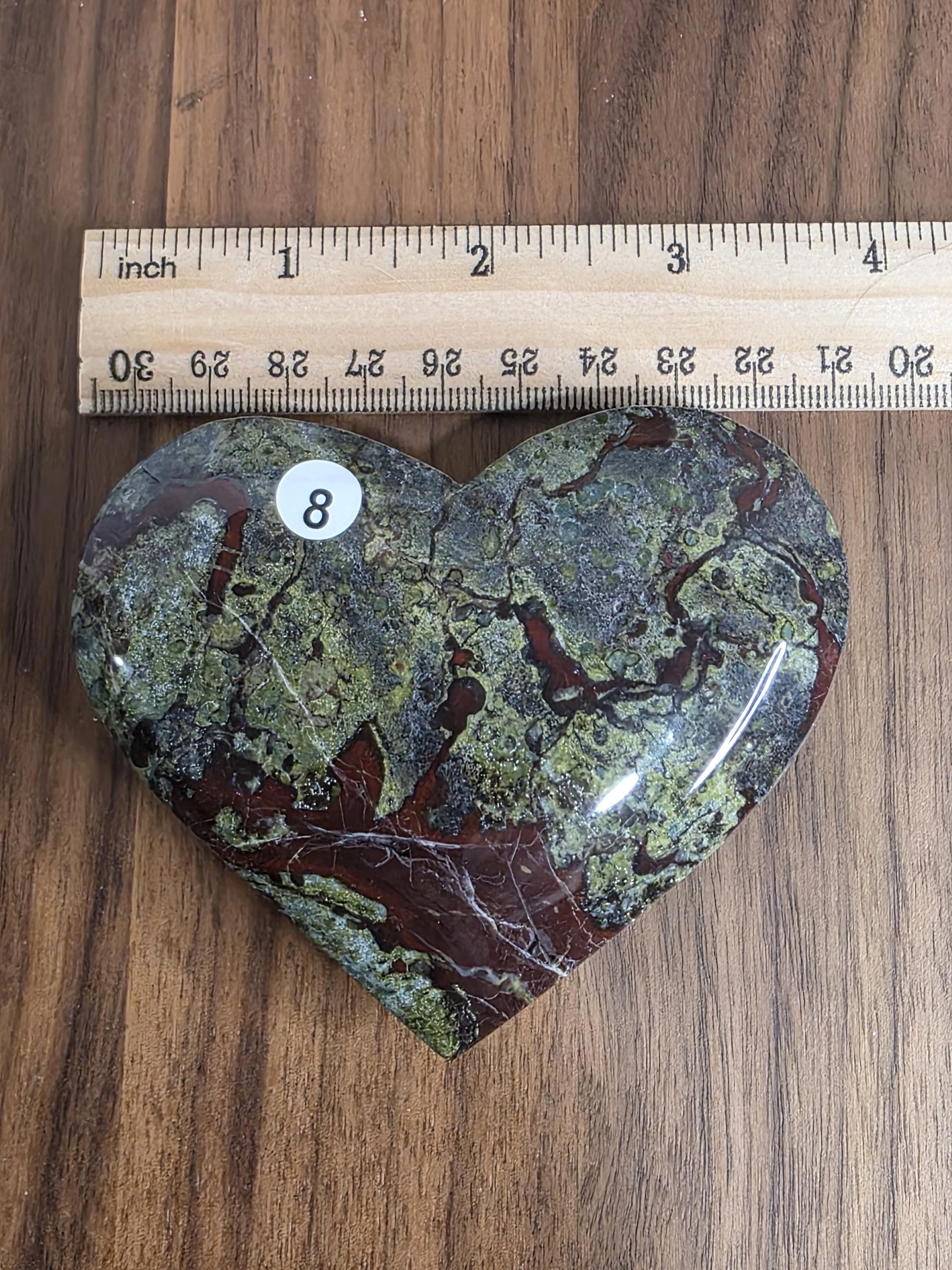 Dragon's Blood Bloodstone Heart Carving | Red & Green natural crystal