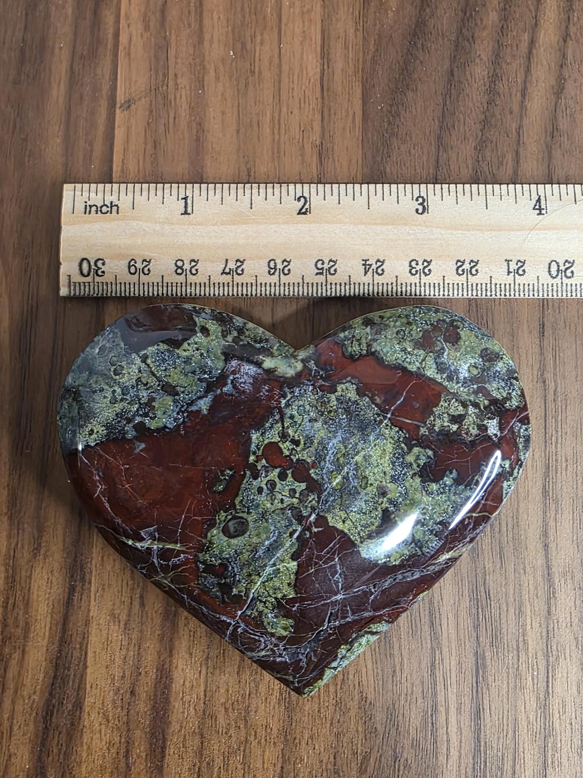 Dragon's Blood Bloodstone Heart Carving | Red & Green natural crystal