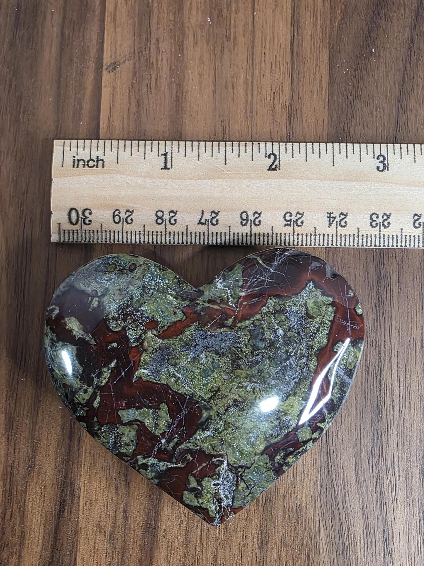 Dragon's Blood Bloodstone Heart Carving | Red & Green natural crystal