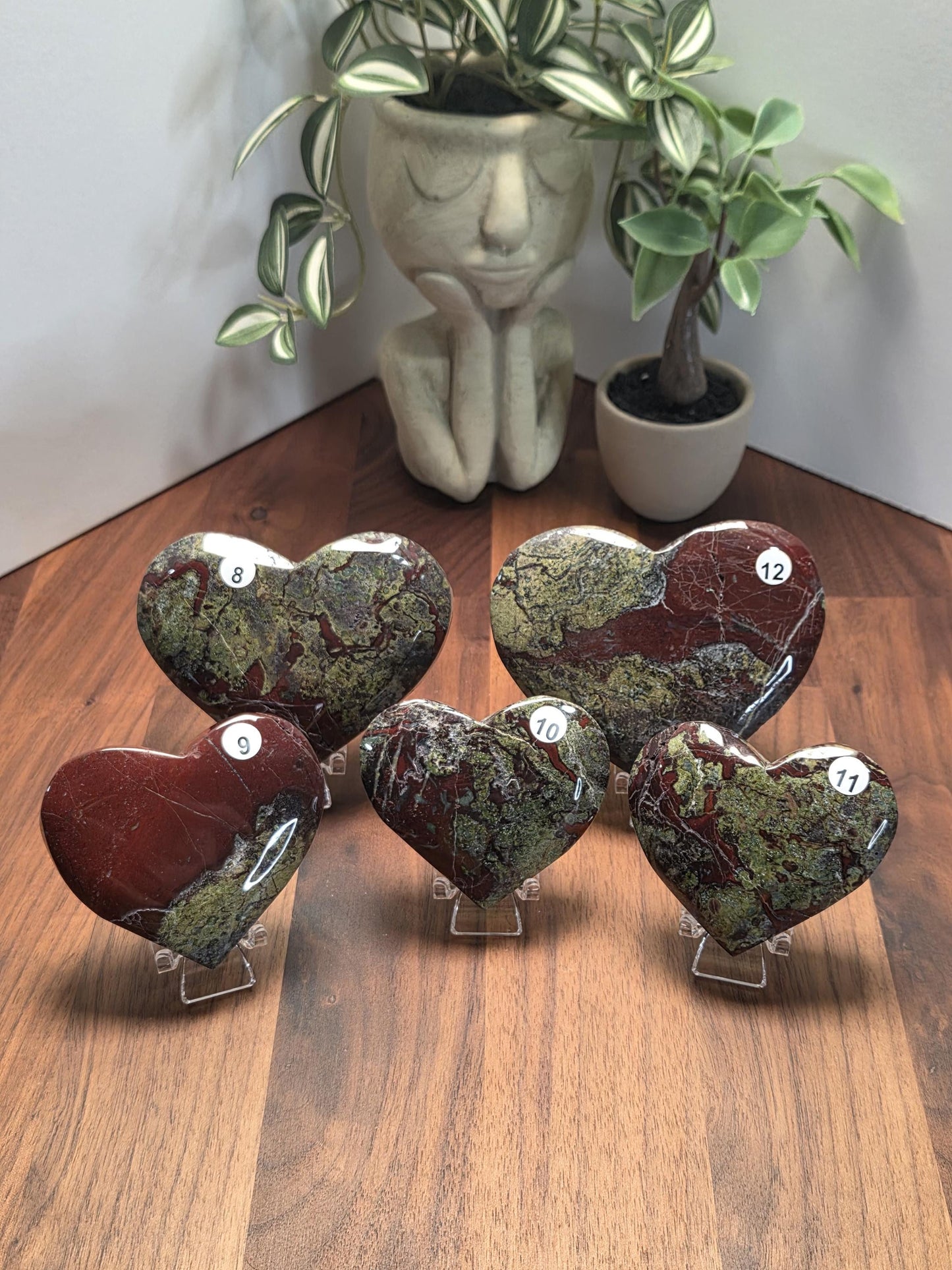 Dragon's Blood Bloodstone Heart Carving | Red & Green natural crystal