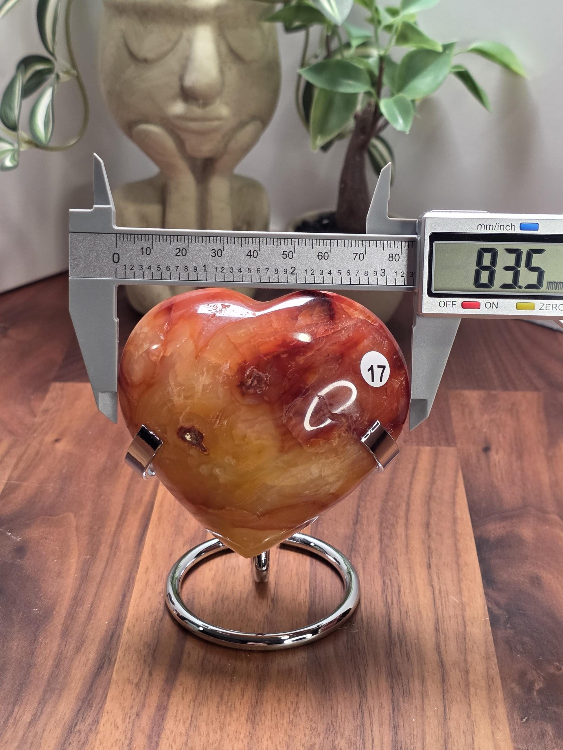 Carnelian Heart Carving: Fiery Red Orange - Natural Crystal Stone