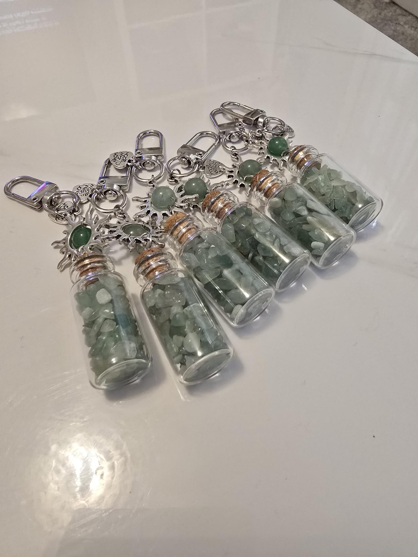 Crystal Chips Charm | Keychain or Bag Clips for Purse or Bookbag in Chakra colors | Stocking Stuffers | Small Unique Gifts for Teens & Women