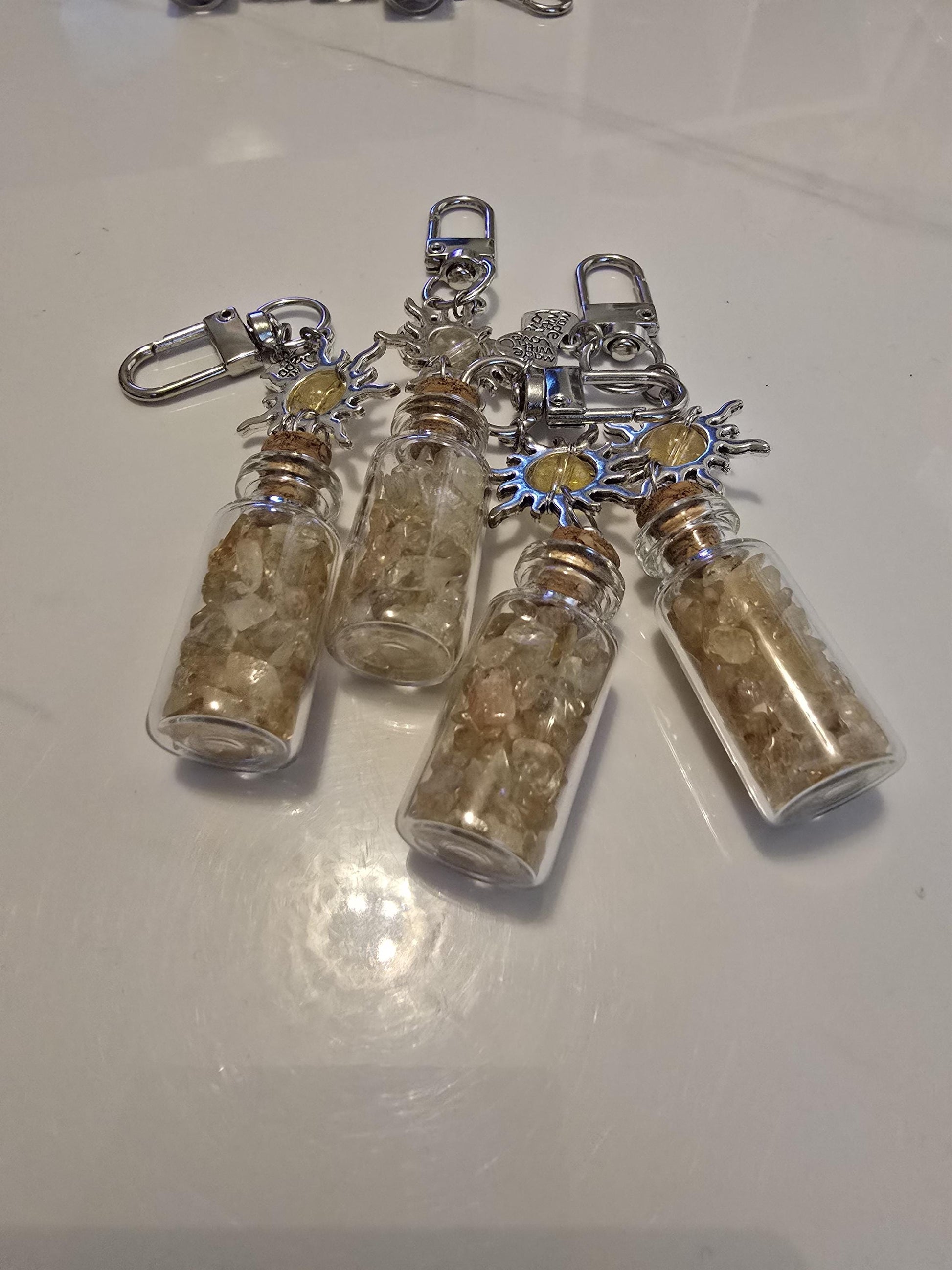 Crystal Chips Charm | Keychain or Bag Clips for Purse or Bookbag in Chakra colors | Stocking Stuffers | Small Unique Gifts for Teens & Women