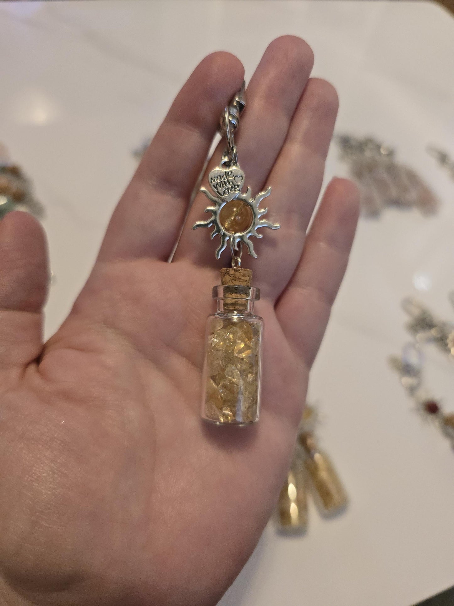 Crystal Chips Charm | Keychain or Bag Clips for Purse or Bookbag in Chakra colors | Stocking Stuffers | Small Unique Gifts for Teens & Women