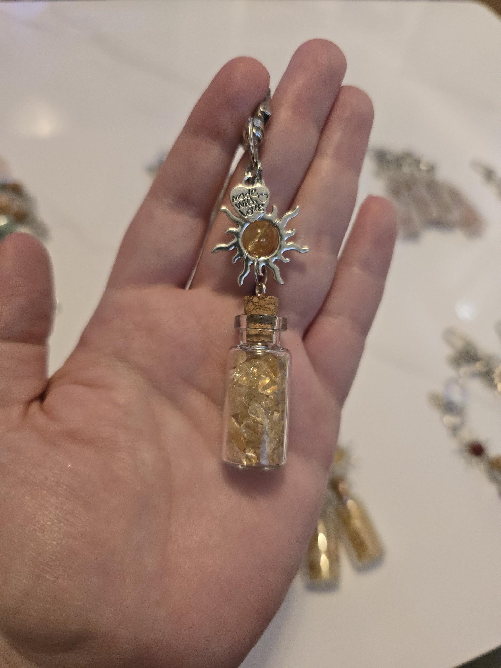 Crystal Chips Charm | Keychain or Bag Clips for Purse or Bookbag in Chakra colors | Stocking Stuffers | Small Unique Gifts for Teens & Women