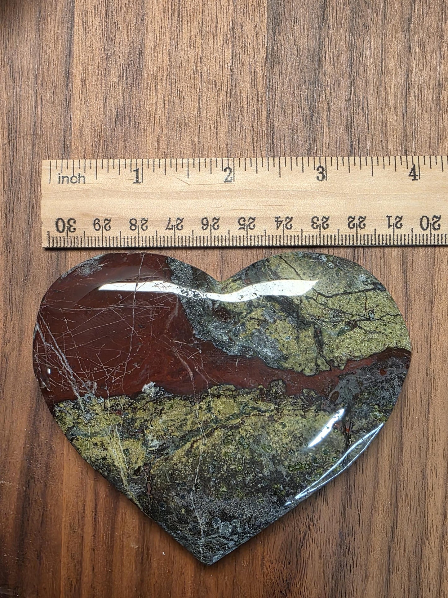 Dragon's Blood Bloodstone Heart Carving | Red & Green natural crystal