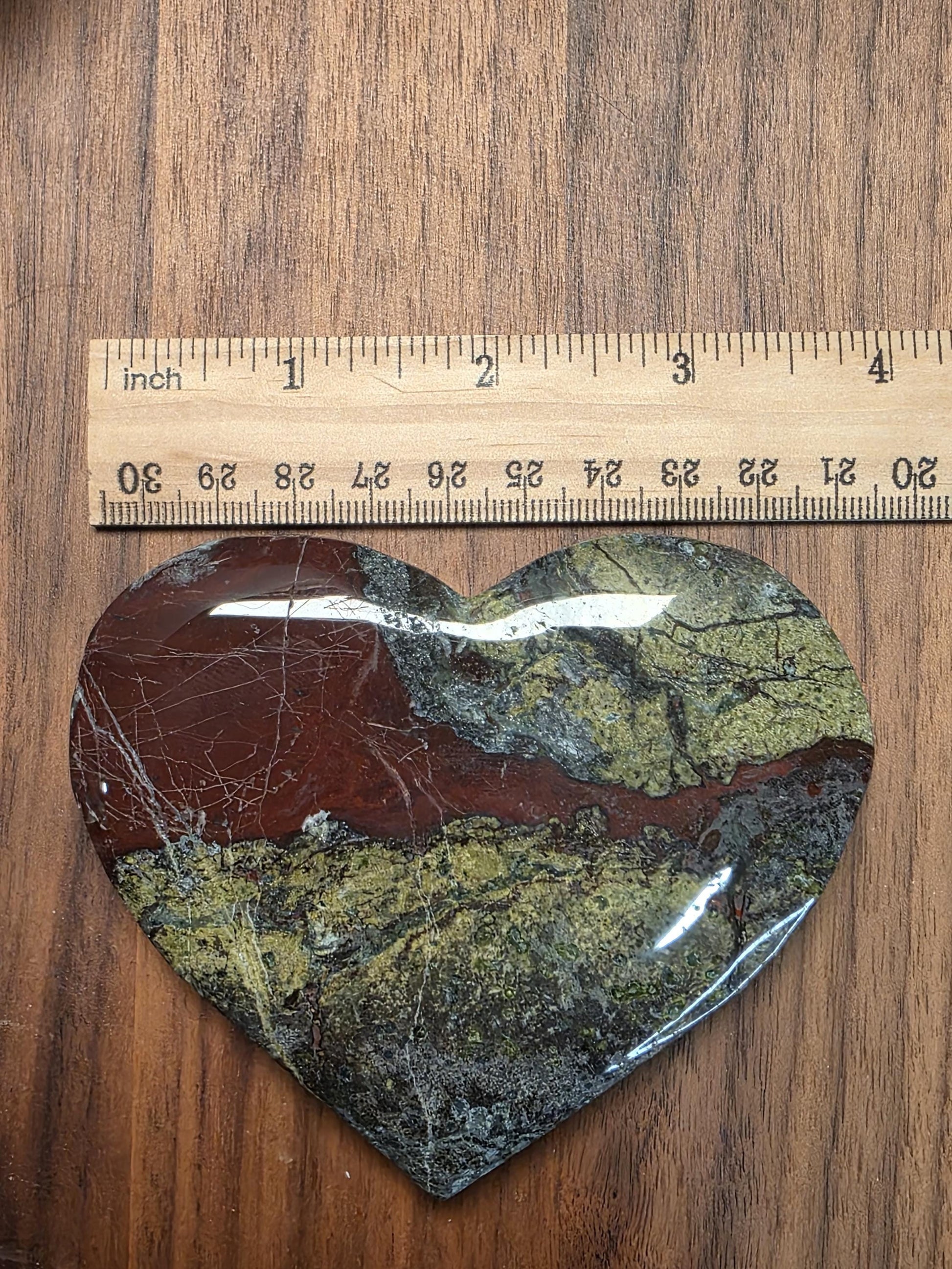 Dragon's Blood Bloodstone Heart Carving | Red & Green natural crystal