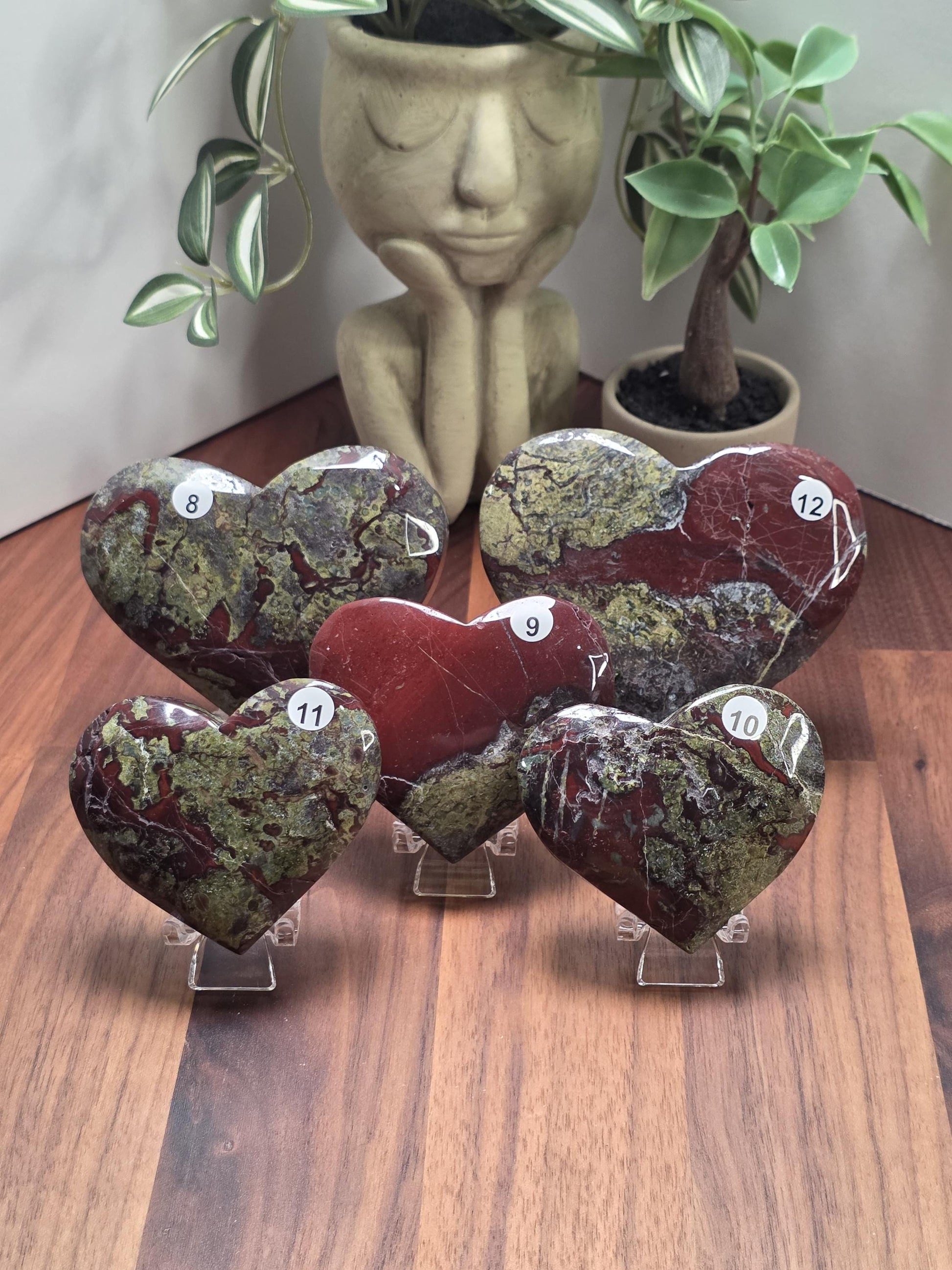 Dragon's Blood Bloodstone Heart Carving | Red & Green natural crystal