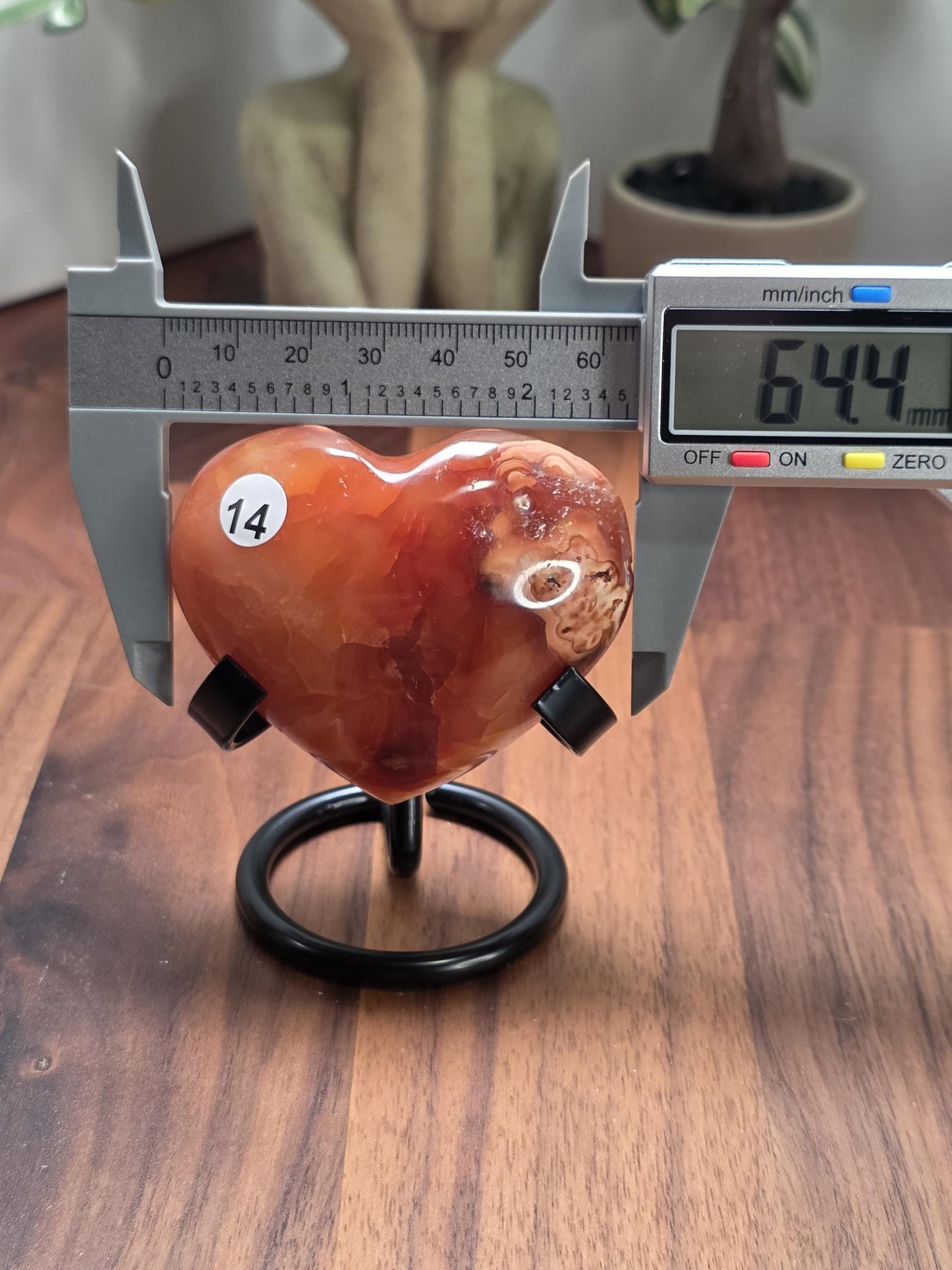 Carnelian Heart Carving: Fiery Red Orange - Natural Crystal Stone