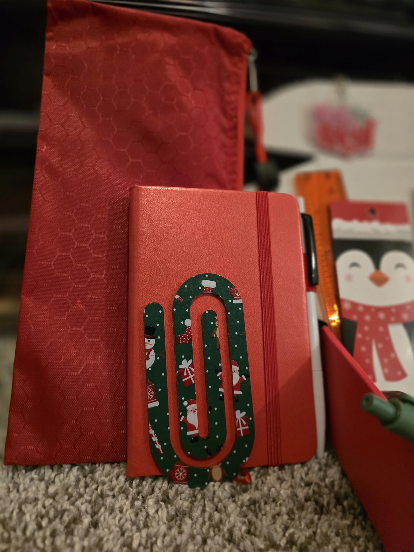 Holiday Bookish Bundle: Notebook, Pens, Bookmarks - Festive Gift Box