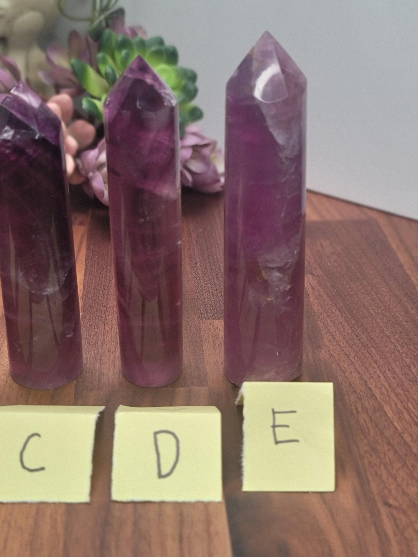 Fluorite Crystal Tower: Purple and Clear Stone (3-5 Inch Size)