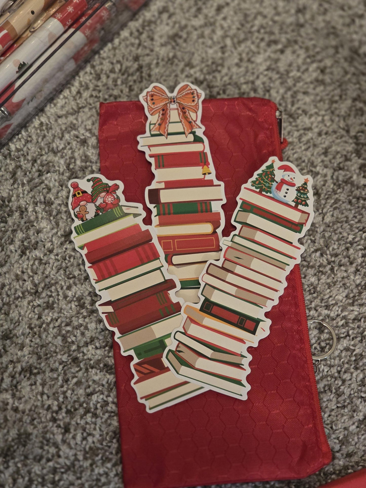 Holiday Bookish Bundle: Notebook, Pens, Bookmarks - Festive Gift Box