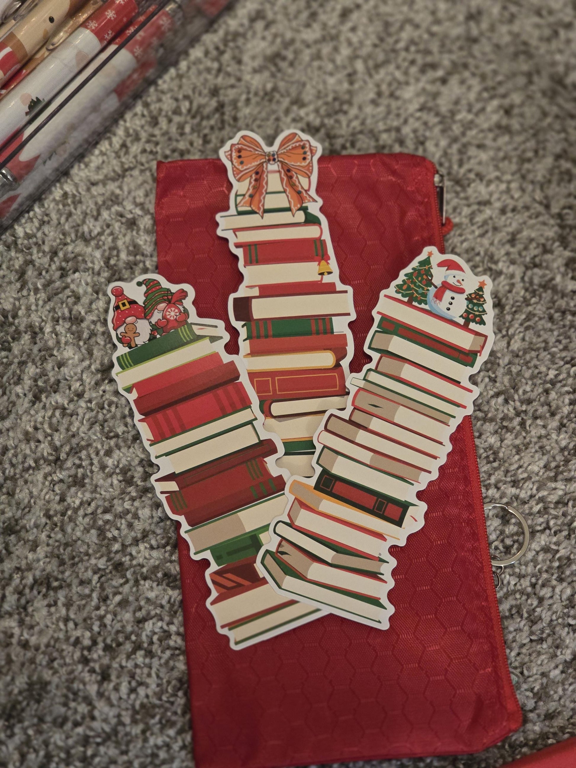 Holiday Bookish Bundle: Notebook, Pens, Bookmarks - Festive Gift Box