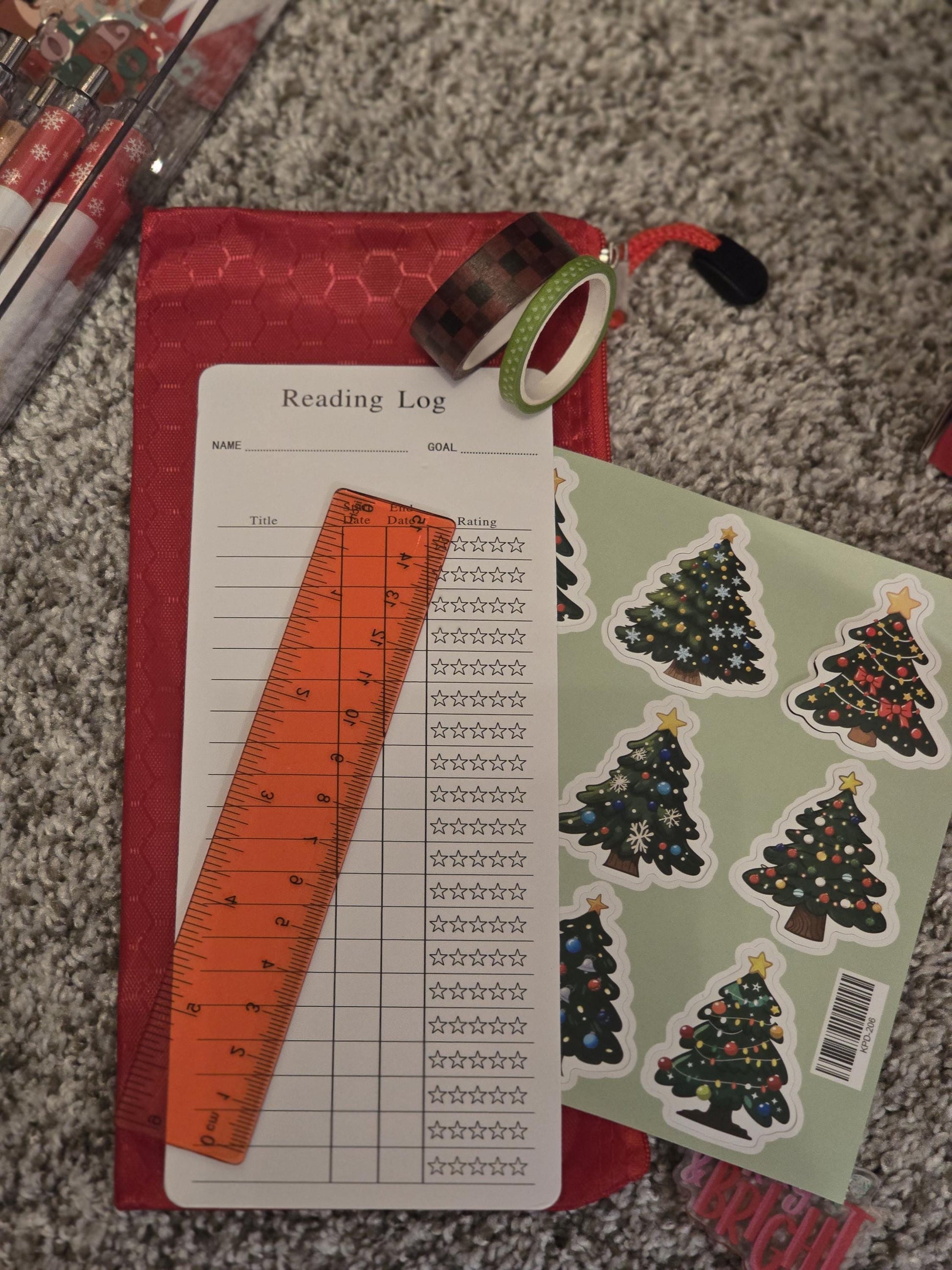 Holiday Bookish Bundle: Notebook, Pens, Bookmarks - Festive Gift Box