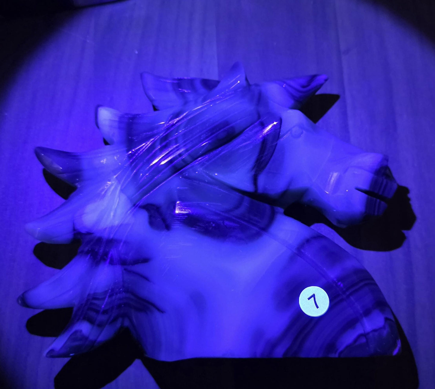 Volcano Agate Unicorn Crystal Carving UV Reactive