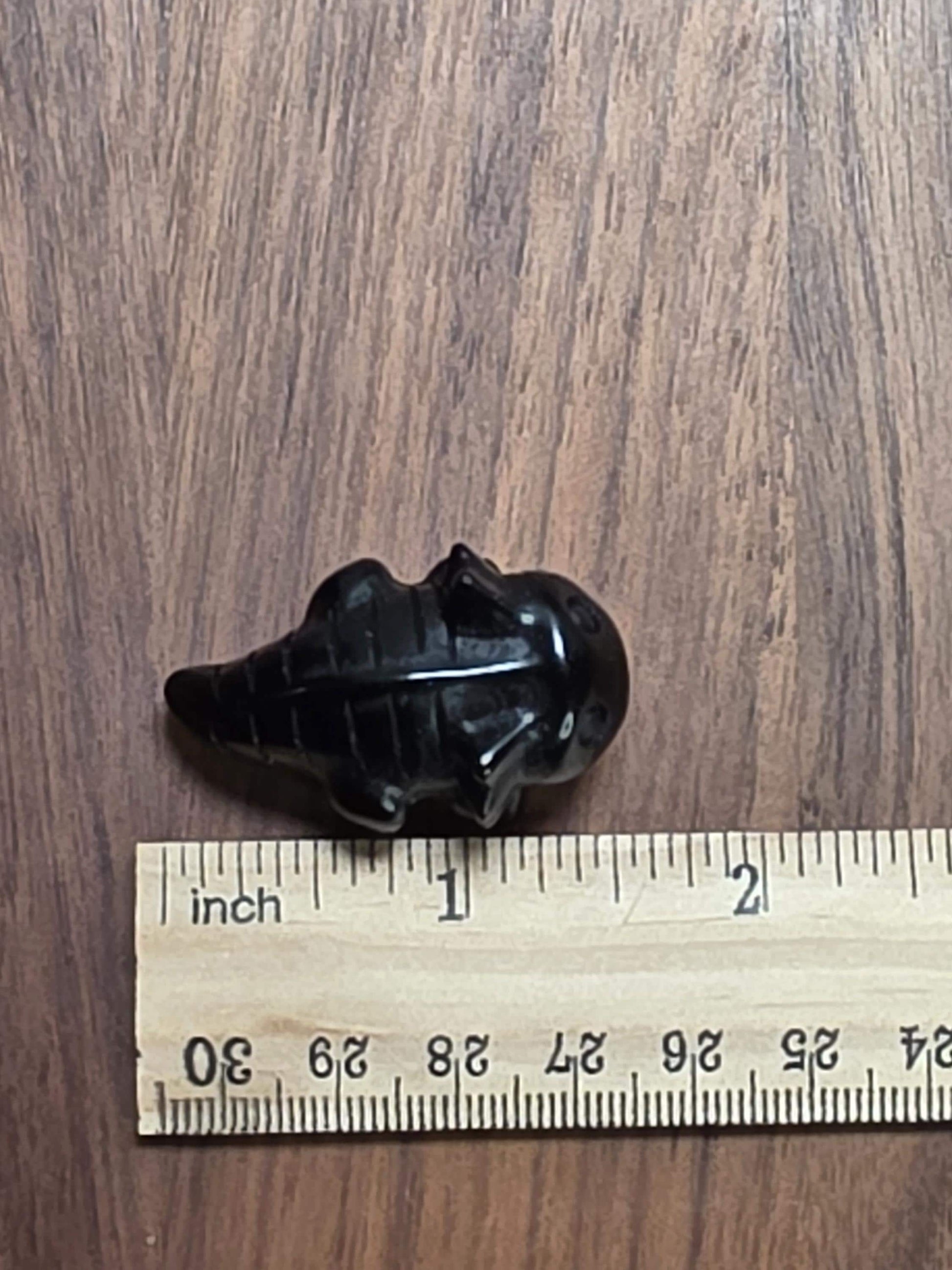 Axolotl Crystal Carving - 1.5 inch Obsidian, Rose Quartz