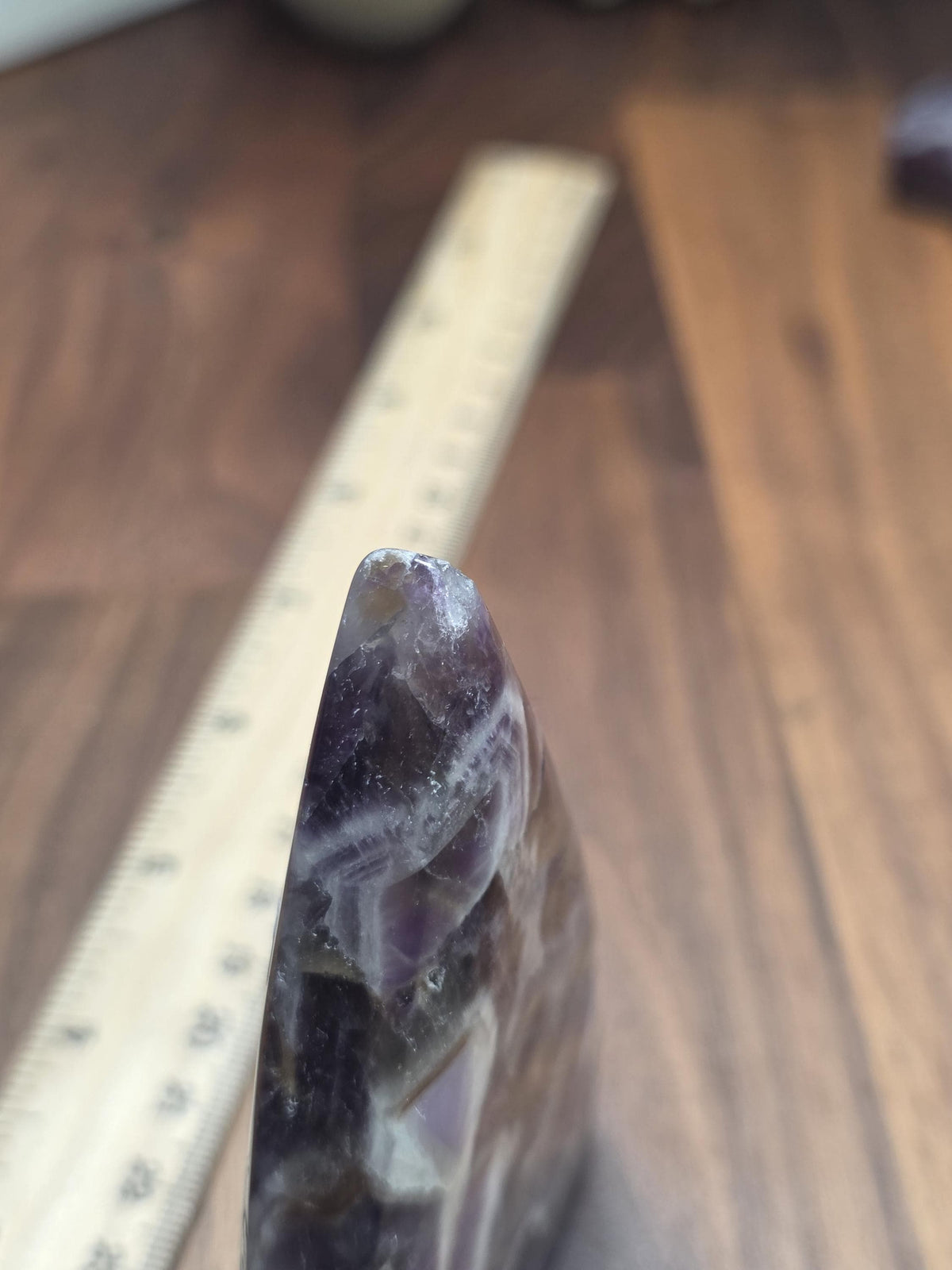 Amazing Amethyst Flame Crystal Carving Purple White and Gray