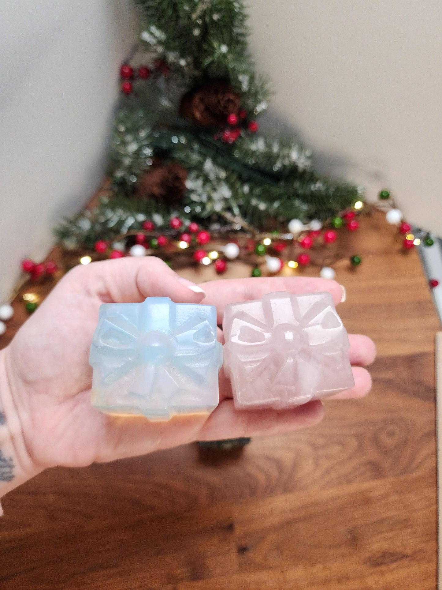 Crystal Gift Carvings: Larvakite, Fluorite, Rose Quartz, Labradorite