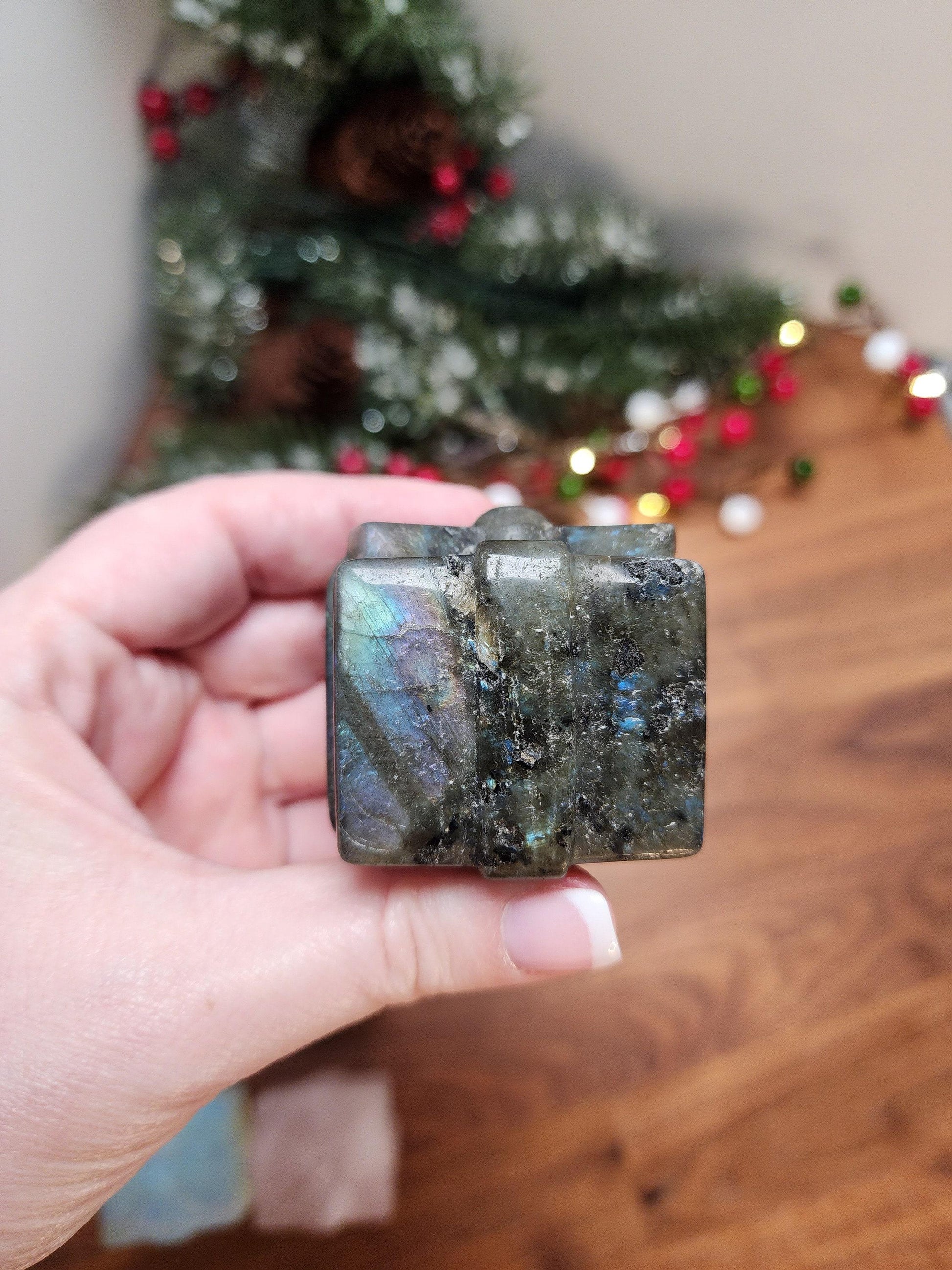 Crystal Gift Carvings: Larvakite, Fluorite, Rose Quartz, Labradorite