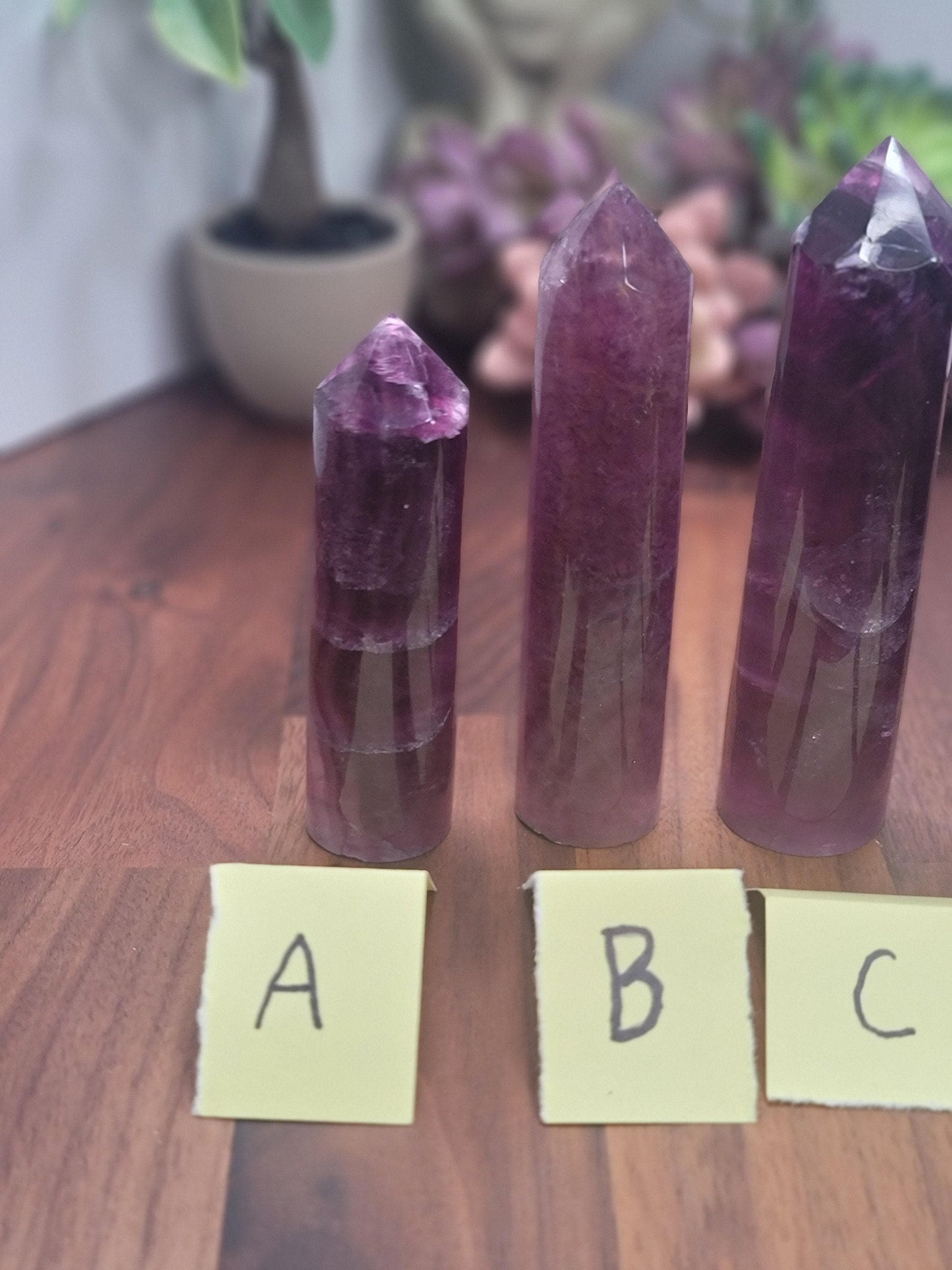 Fluorite Crystal Tower: Purple and Clear Stone (3-5 Inch Size)
