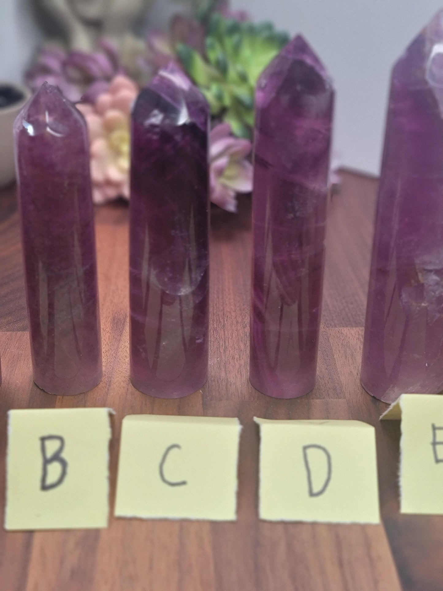 Fluorite Crystal Tower: Purple and Clear Stone (3-5 Inch Size)