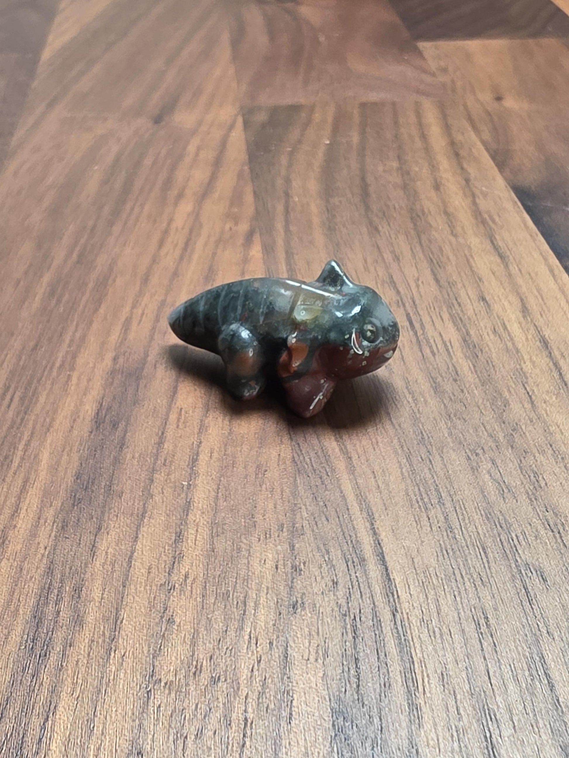 Axolotl Crystal Carving - 1.5 inch Obsidian, Rose Quartz