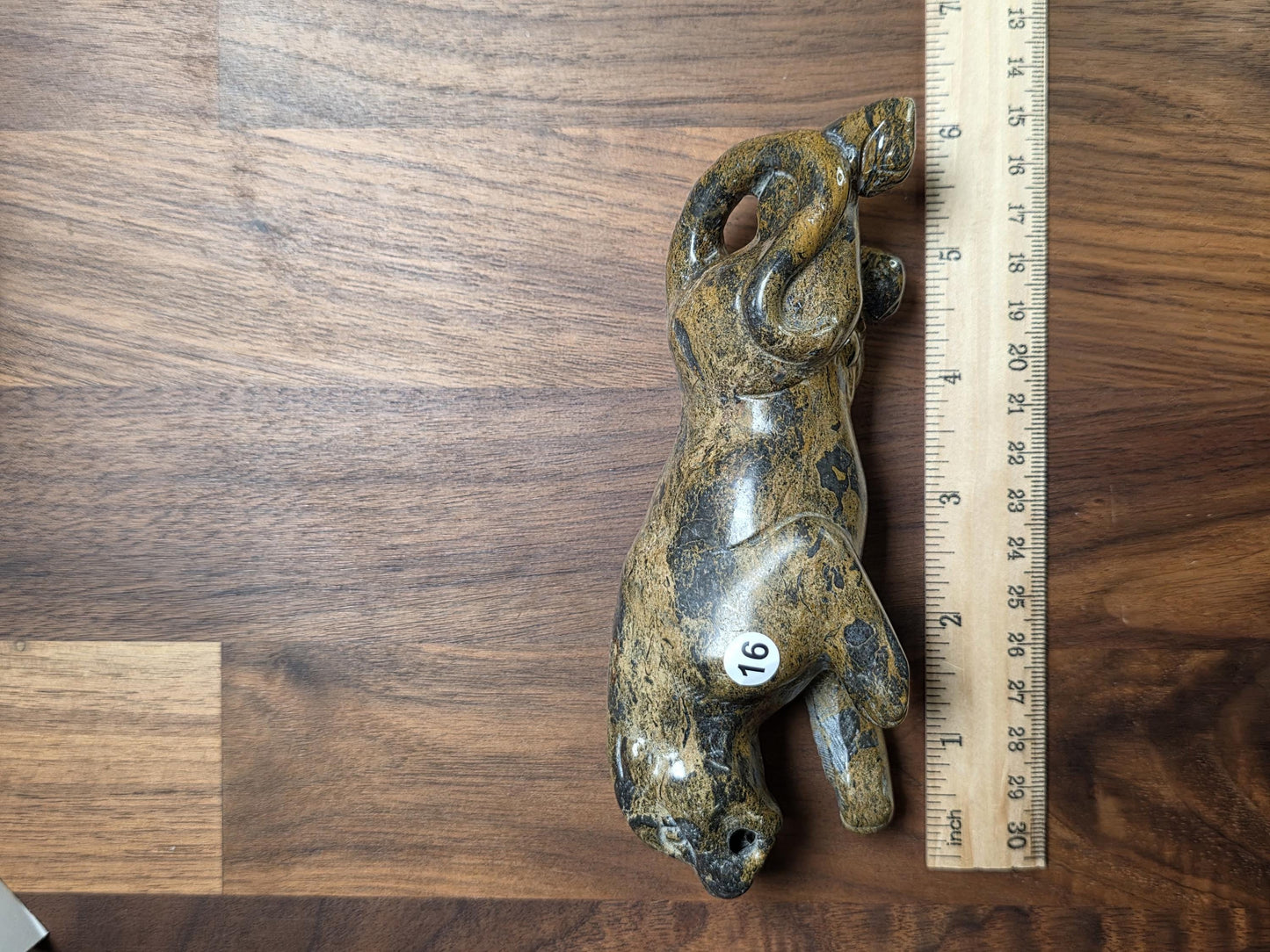Leopard Skin Jasper Jaguar Crystal Carving | 6 Inches | Brown Gray and Black