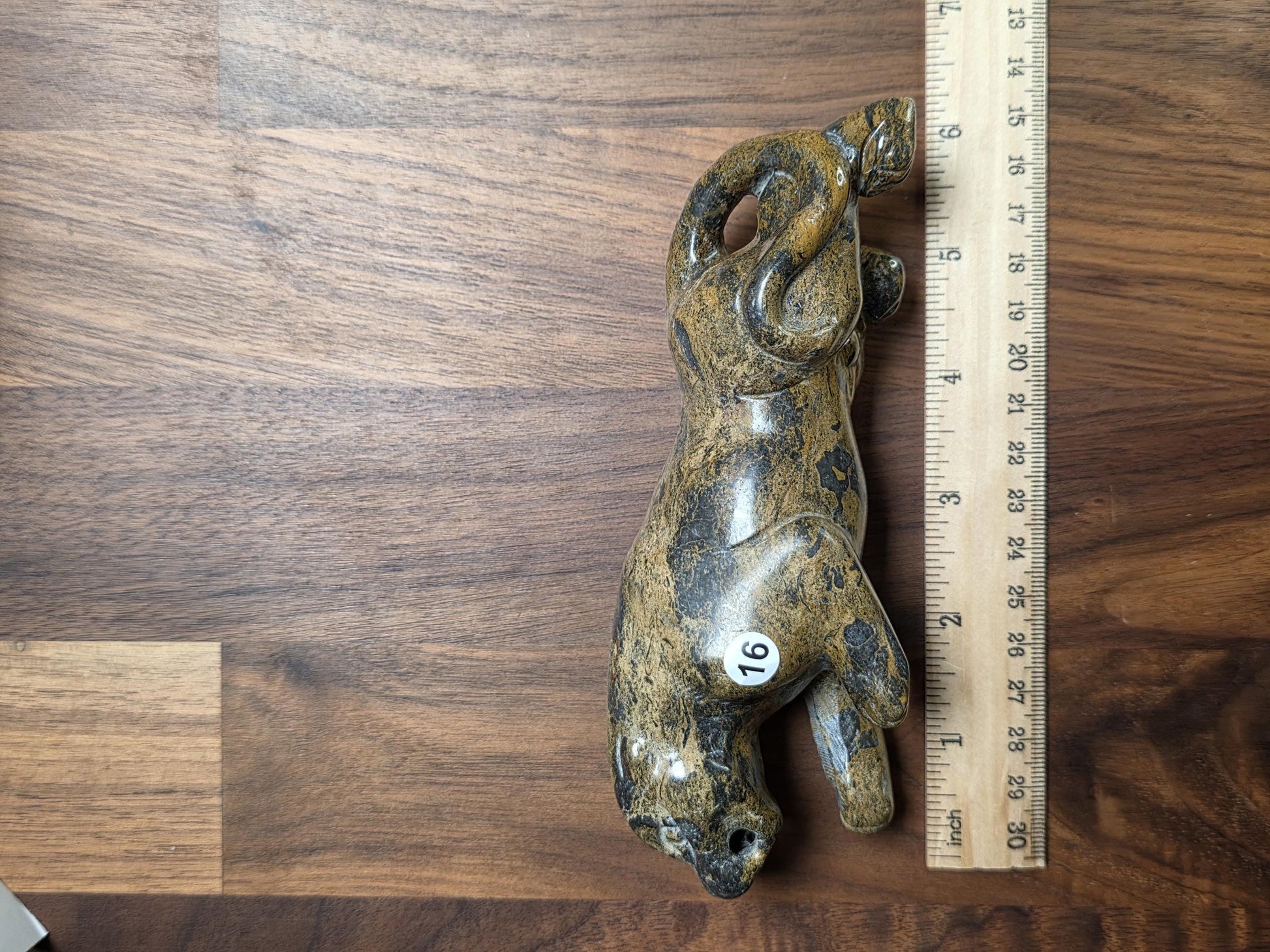 Leopard Skin Jasper Jaguar Crystal Carving | 6 Inches | Brown Gray and Black