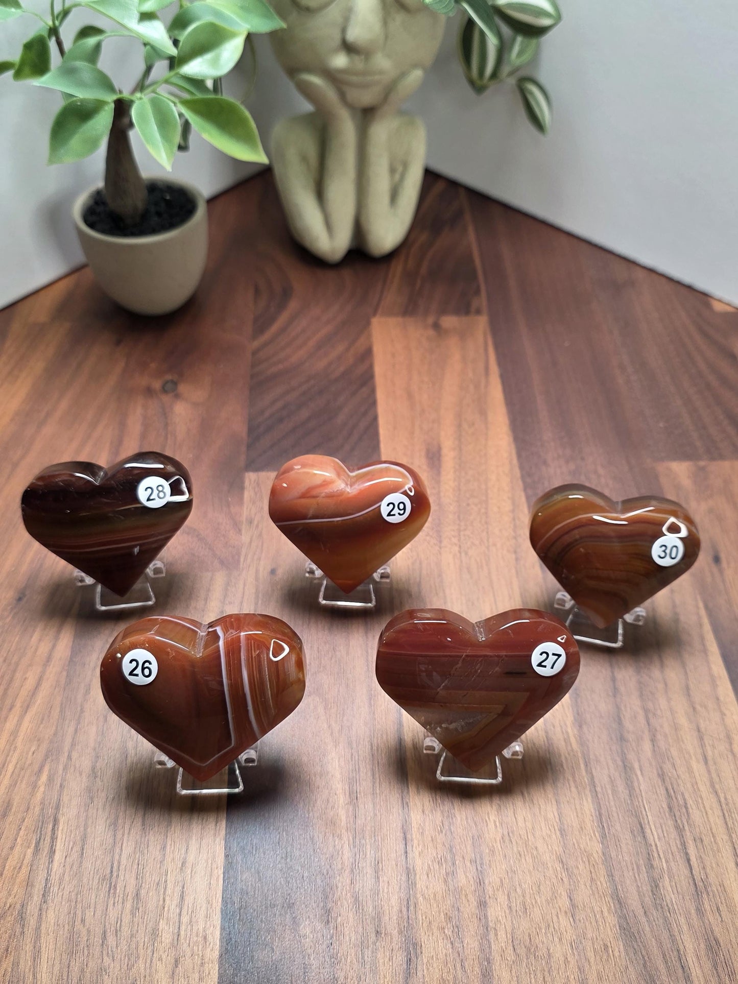 Carnelian Heart with stand | 2 inches Medium | High Quality | Beautiful Banding