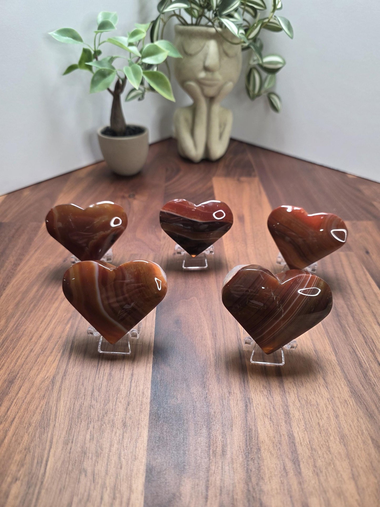 Carnelian Heart with stand | 2 inches Medium | High Quality | Beautiful Banding
