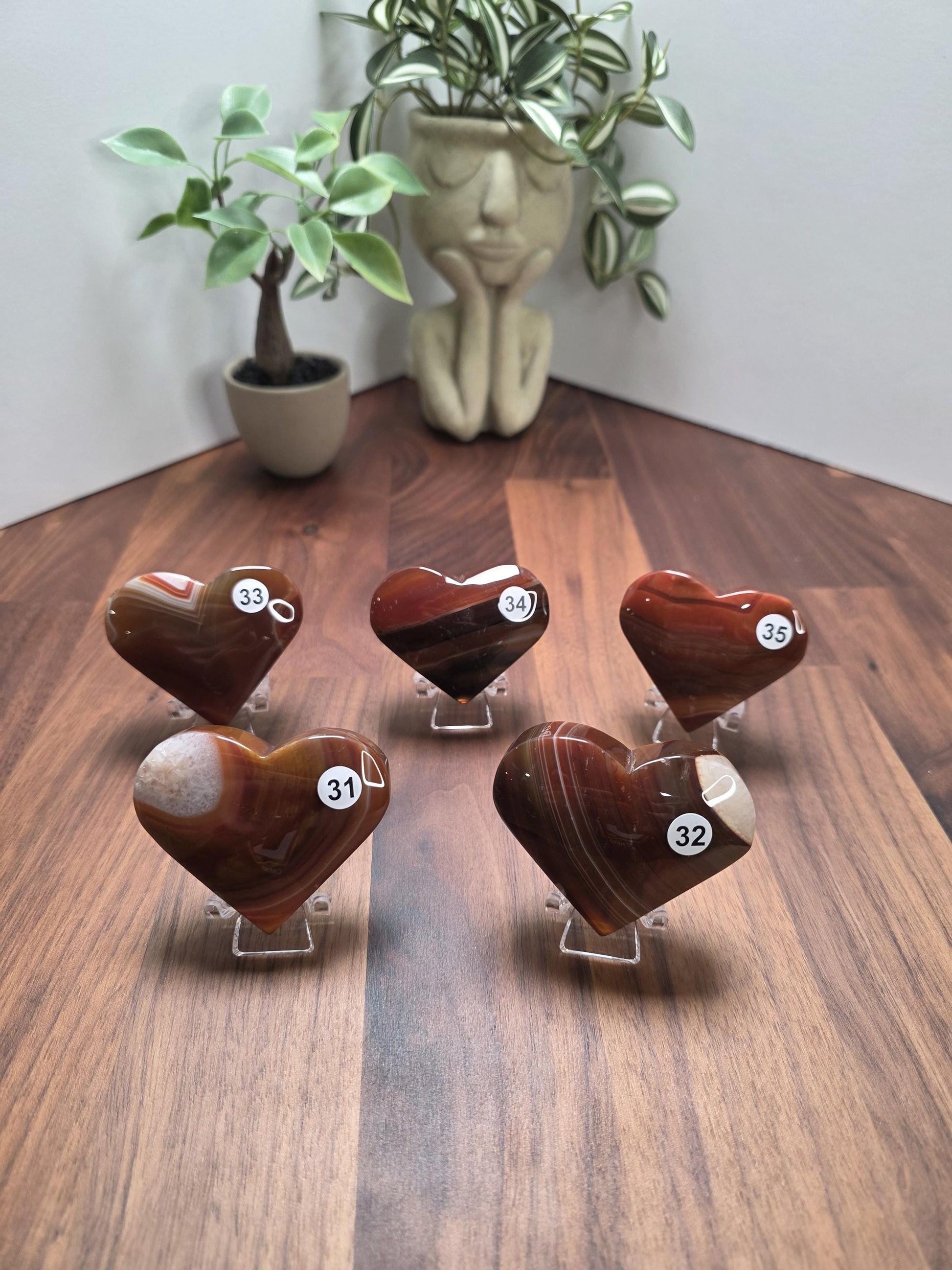 Carnelian Heart with stand | 2 inches Medium | High Quality | Beautiful Banding