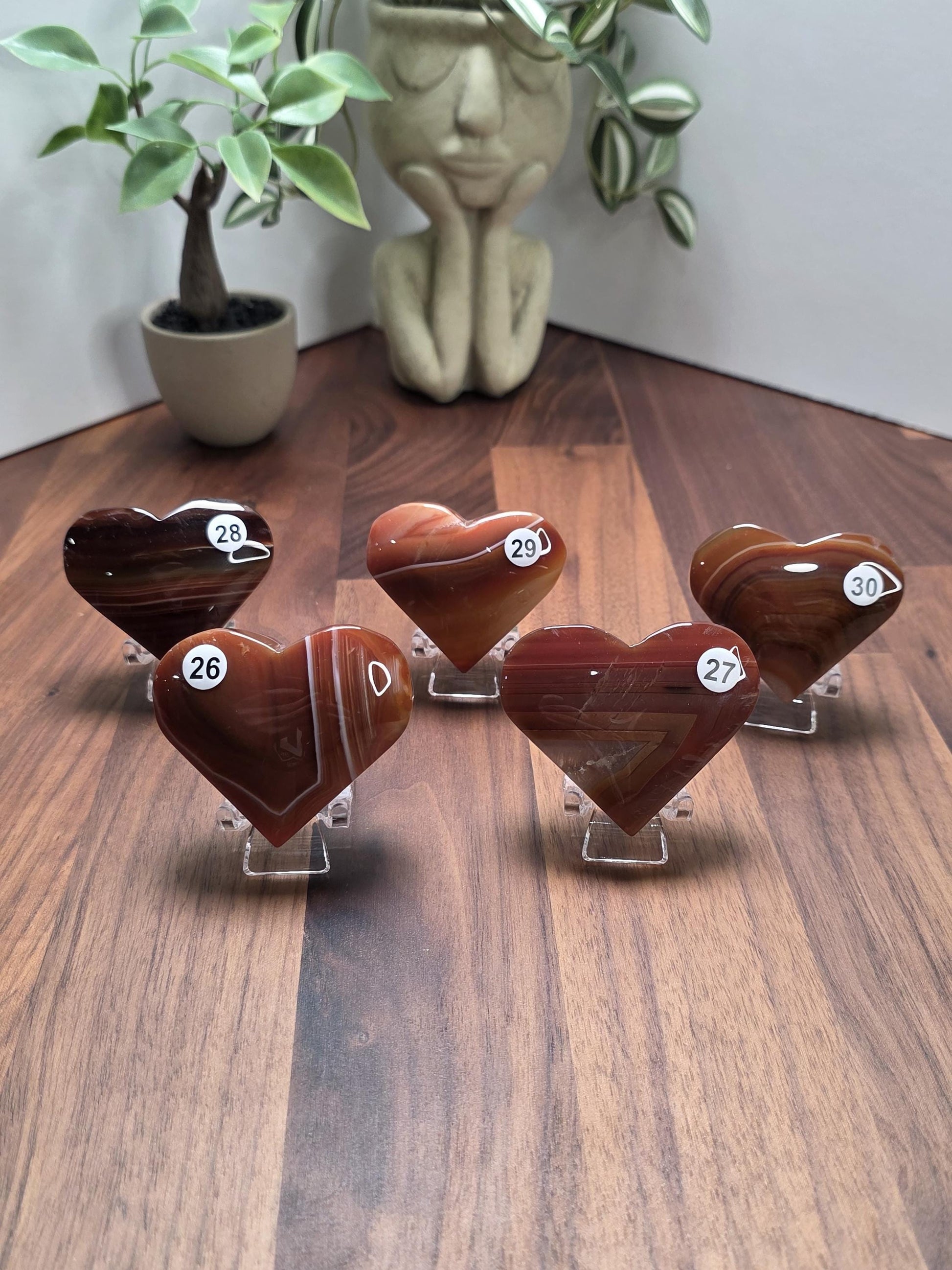 Carnelian Heart with stand | 2 inches Medium | High Quality | Beautiful Banding