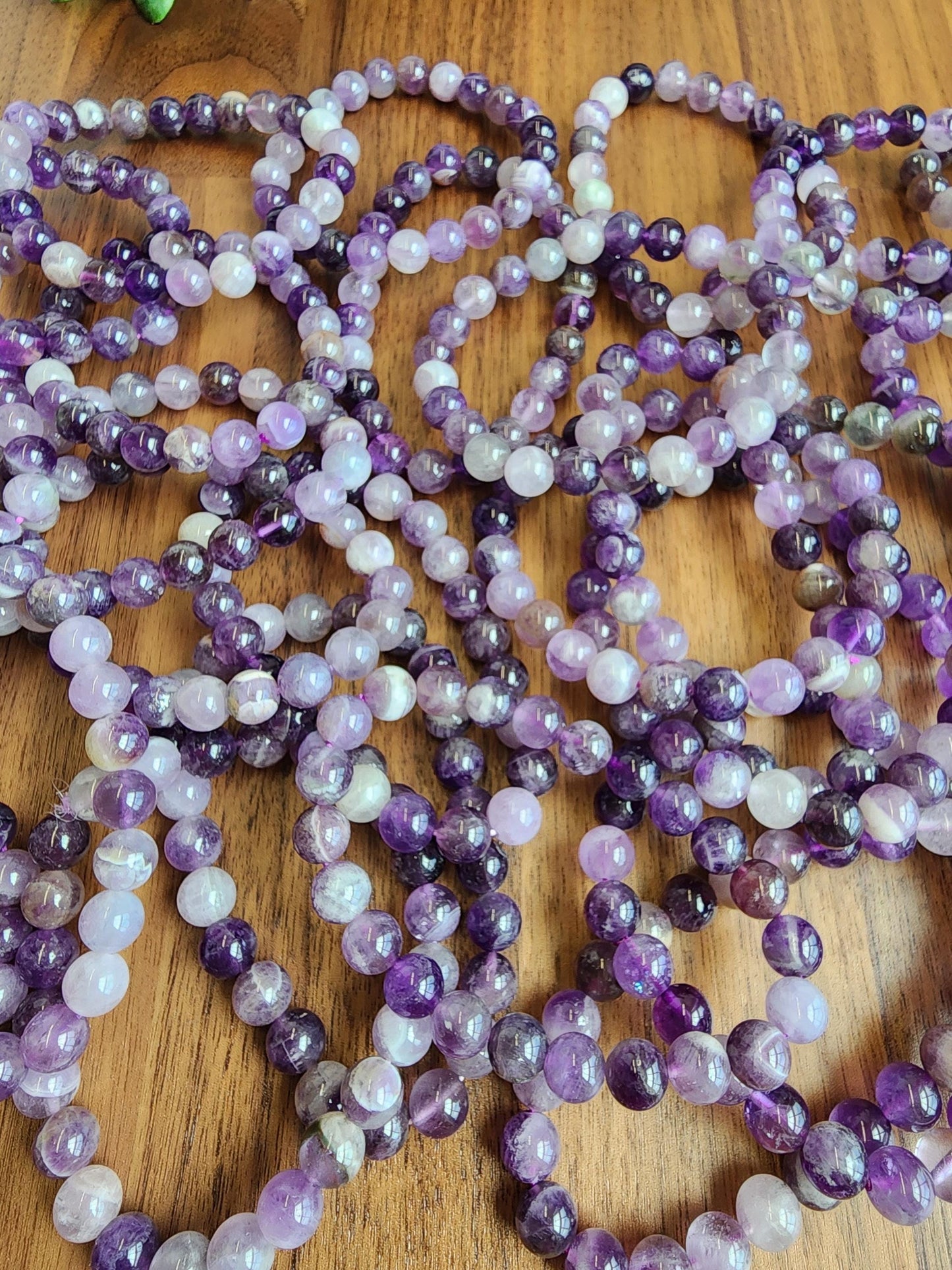 Favorite Amethyst Bracelet: 8.5MM Natural Purple Crystal Beads | Most popular crystal jewelry collection for PopRocksDecor | Lavendar Lilac